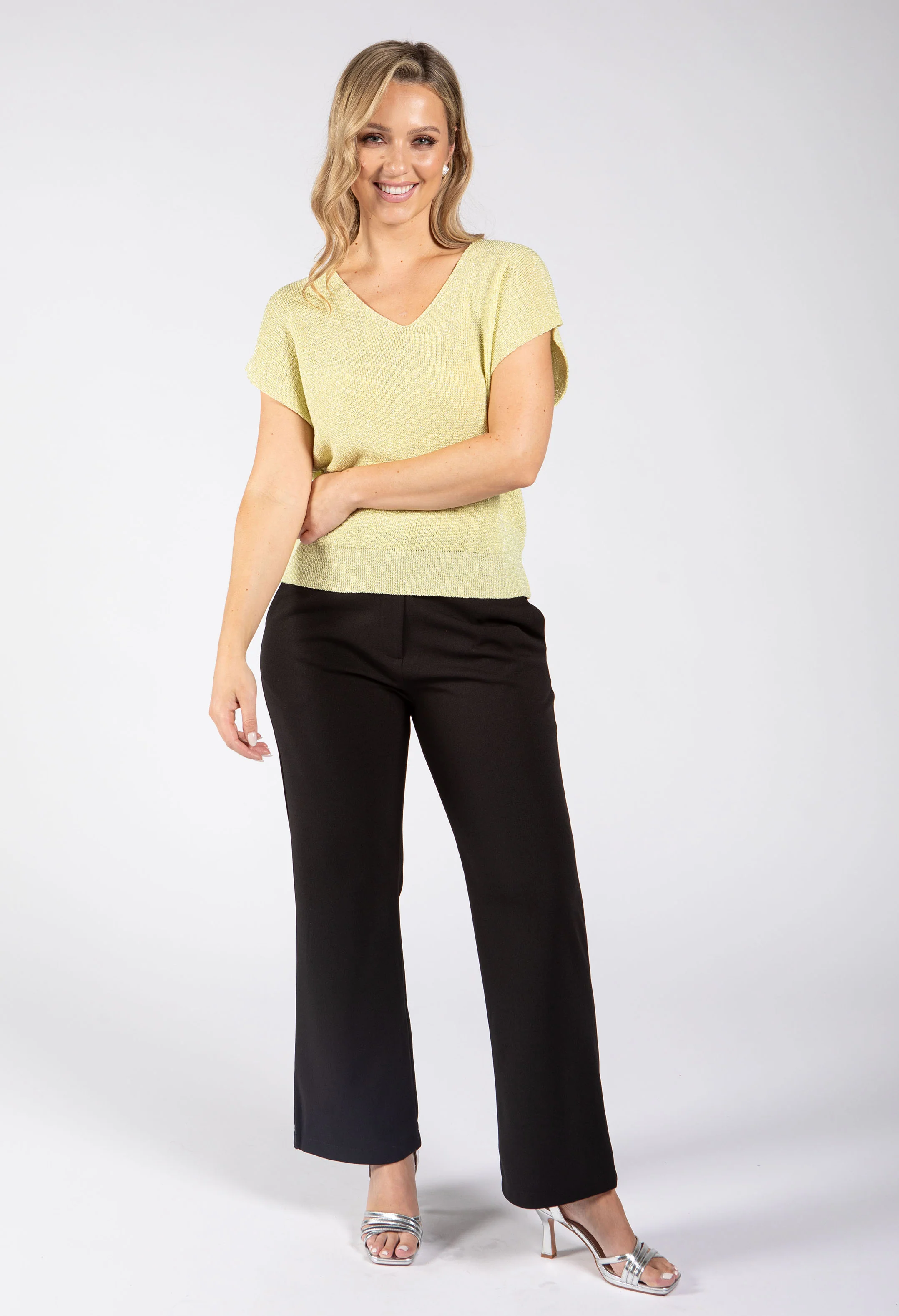 Lurex Knit Short Sleeve Top - Image 22