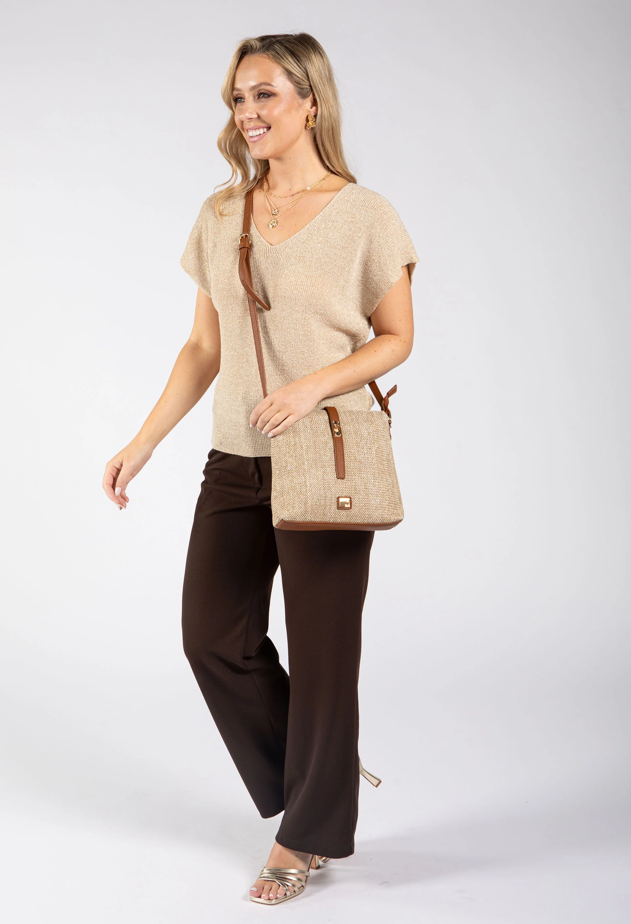 Lurex Knit Short Sleeve Top - Image 4