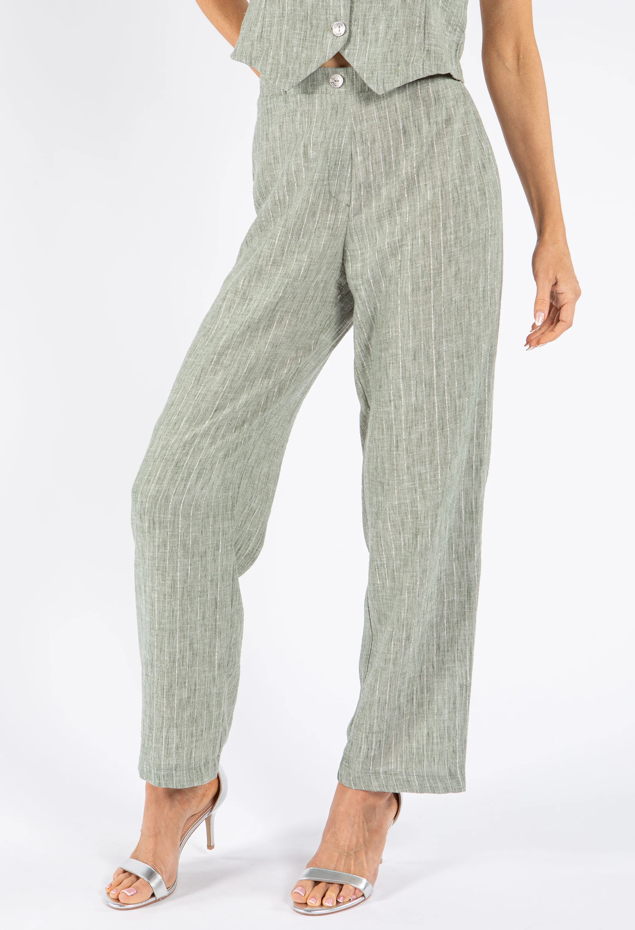 Lurex Pinstripe Trouser - Image 7