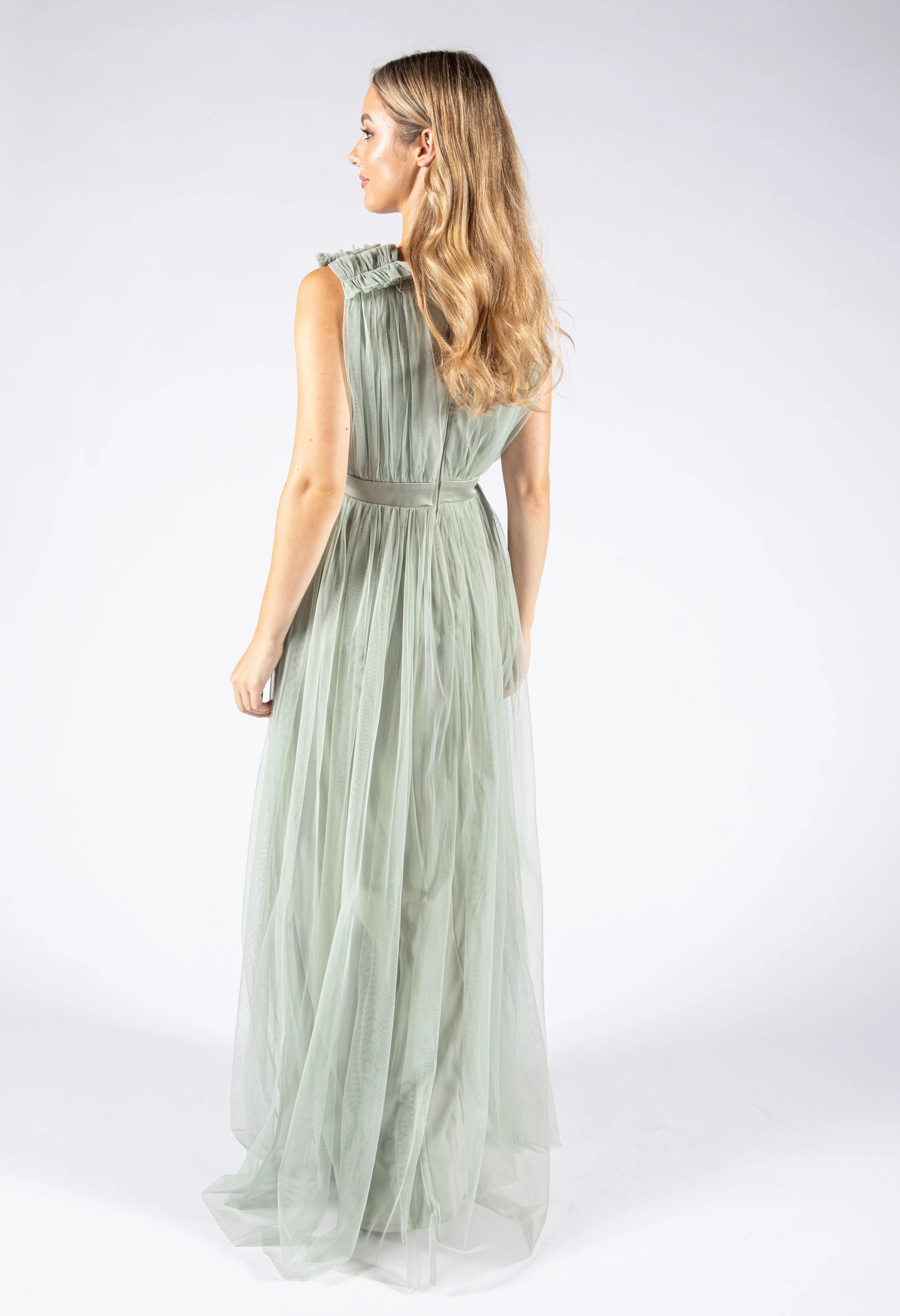 Maxi Dress With Ruffle Shoulder Detail - Image 3
