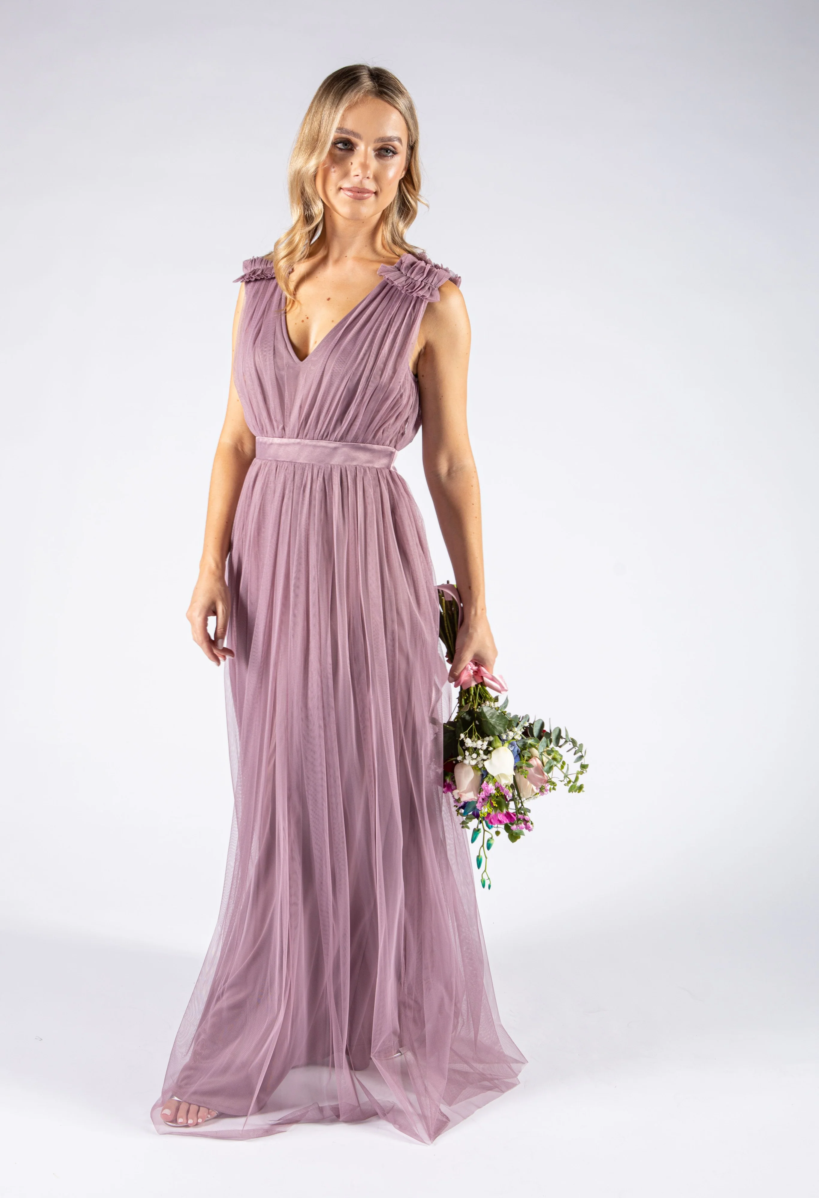 Maxi Dress With Ruffle Shoulder Detail - Image 6
