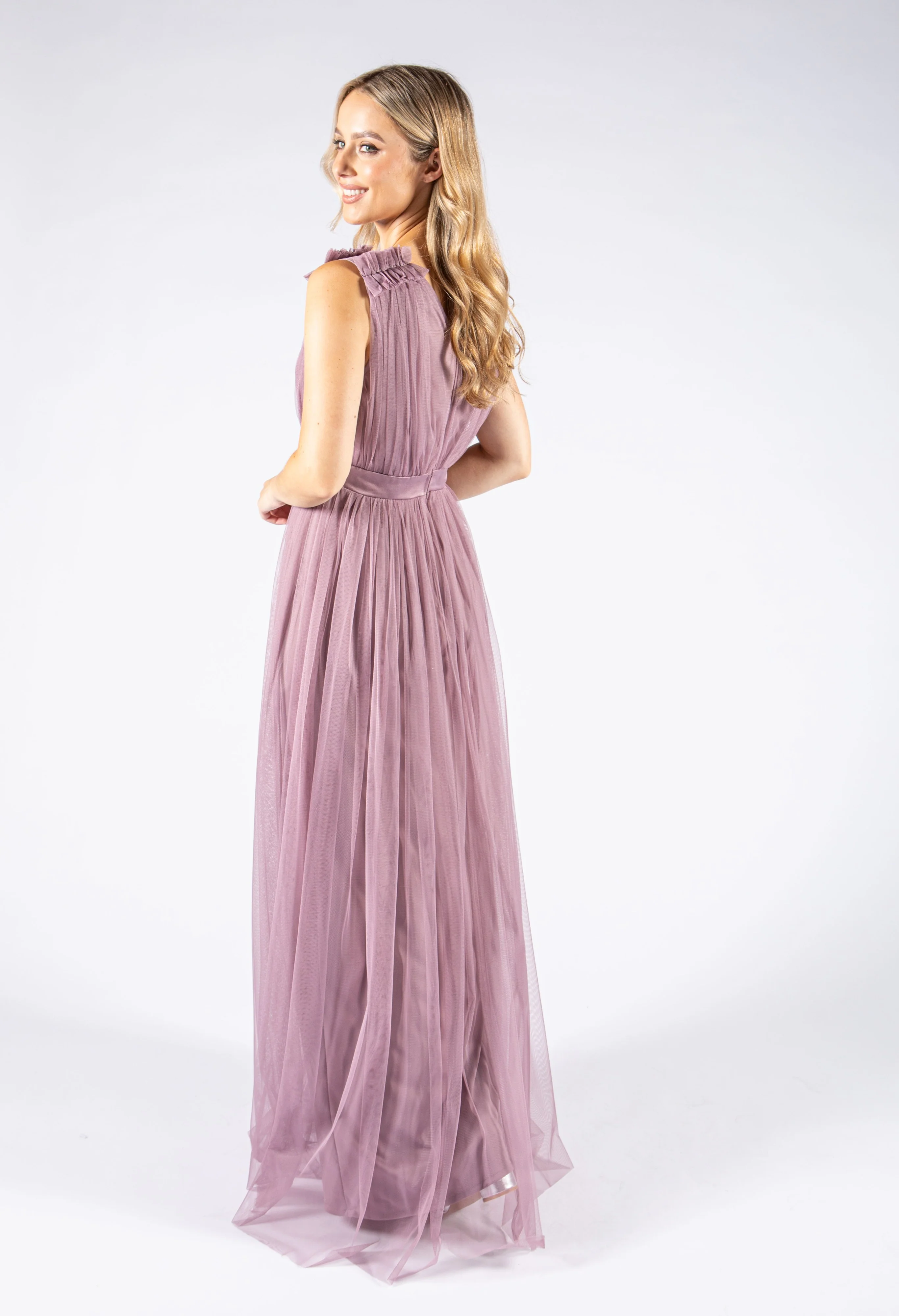 Maxi Dress With Ruffle Shoulder Detail - Image 8