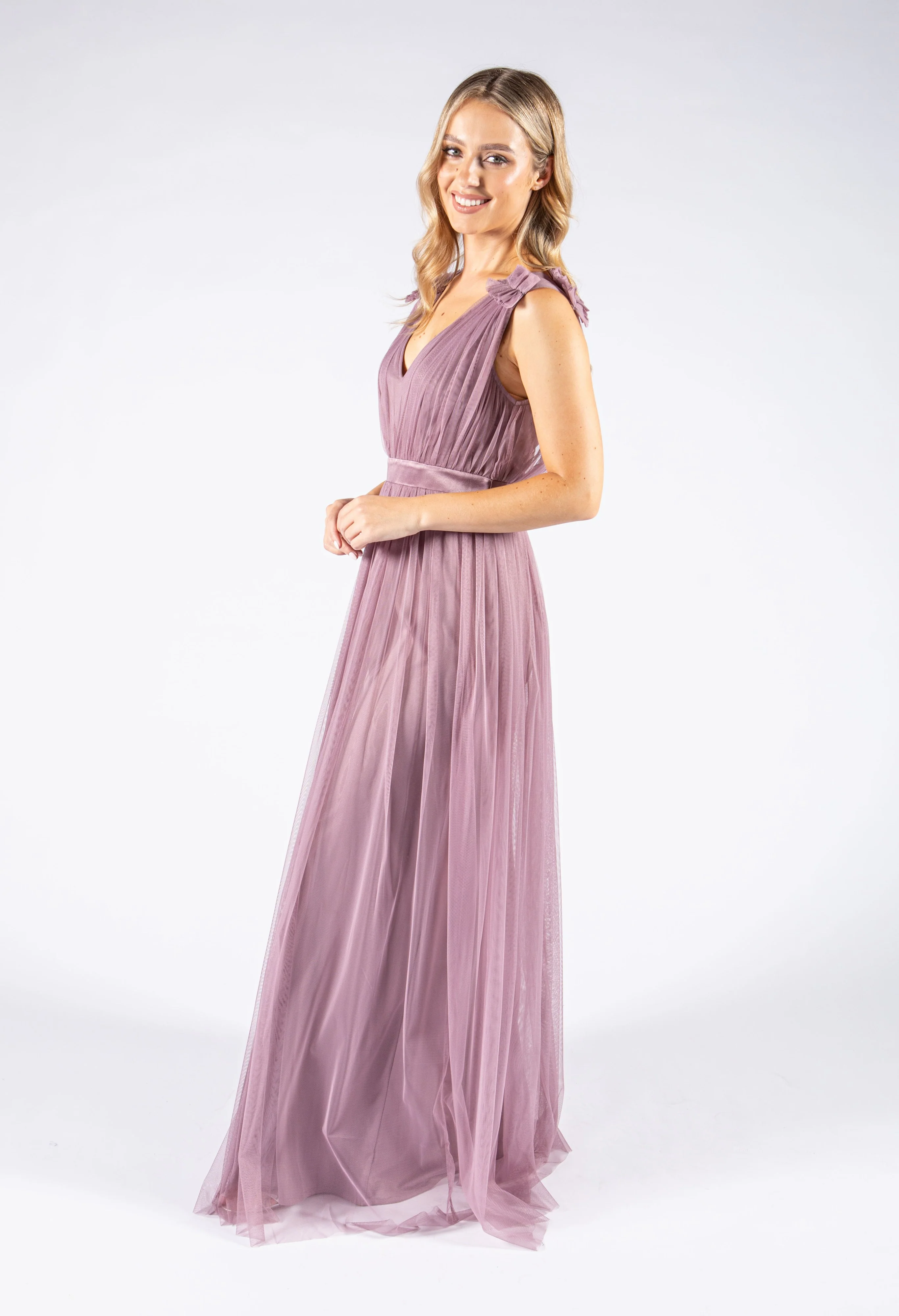 Maxi Dress With Ruffle Shoulder Detail - Image 9