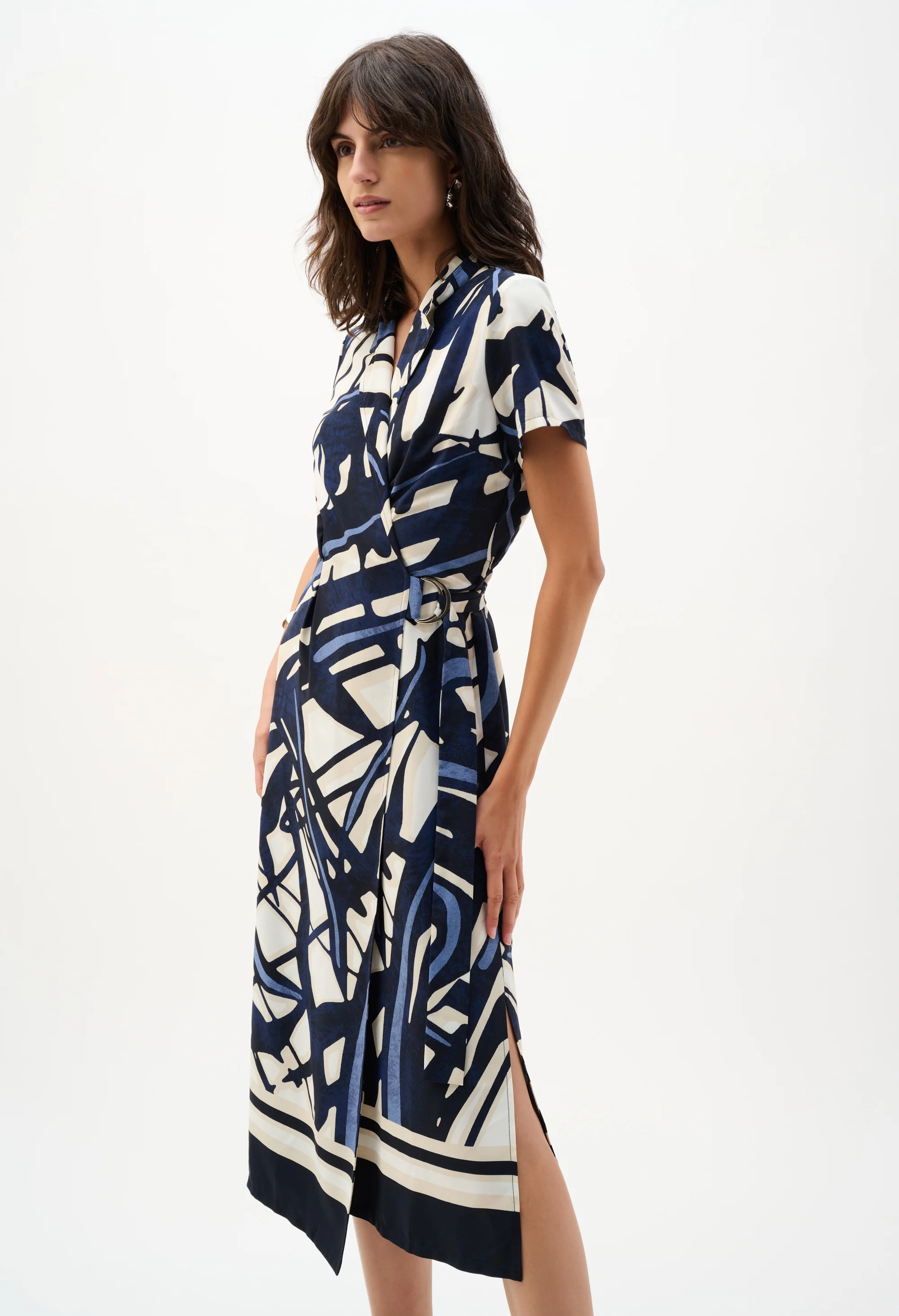 Midi Wrap Belted Dress - Image 2