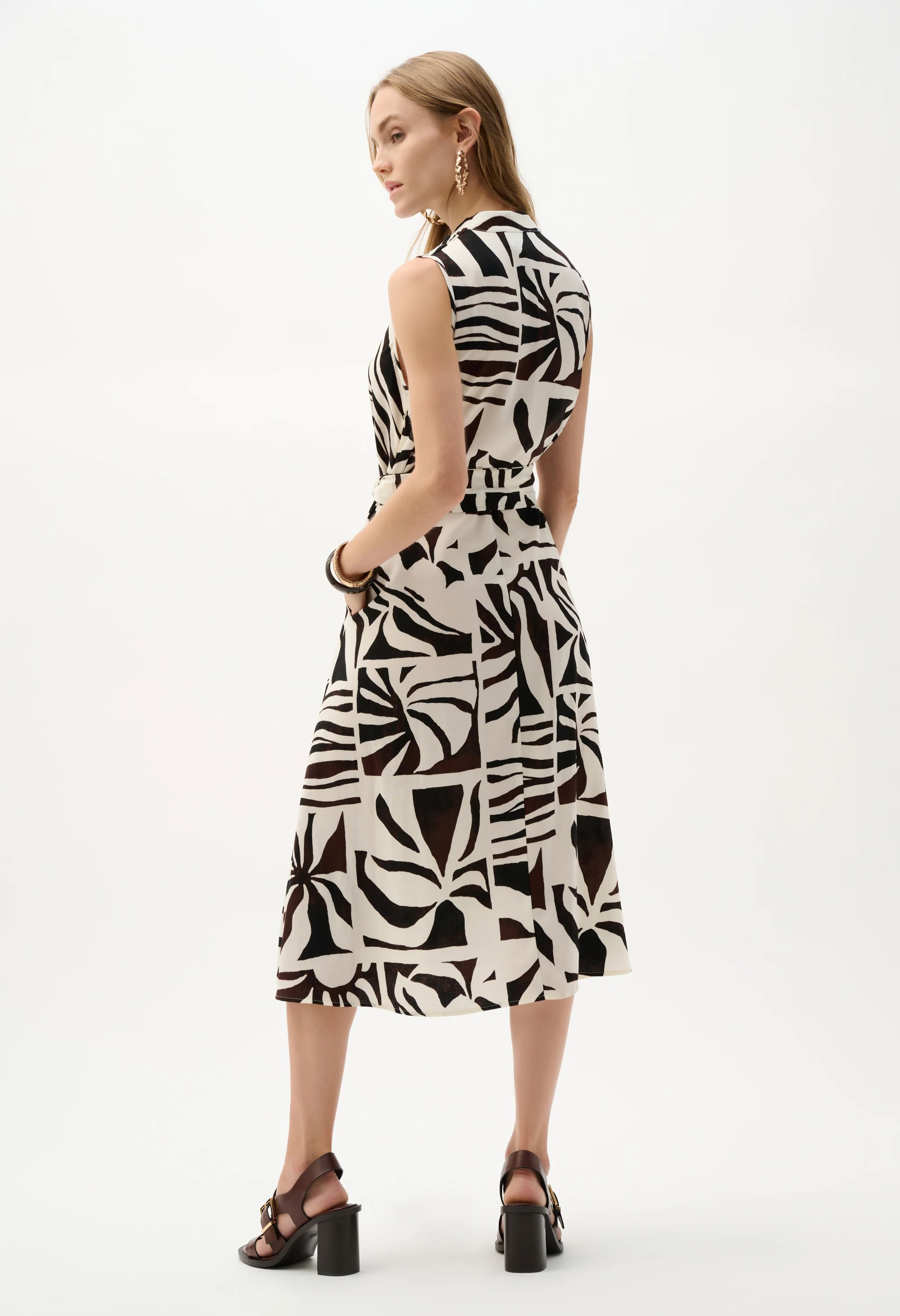 Midi Wrap Dress With Belt - Image 2