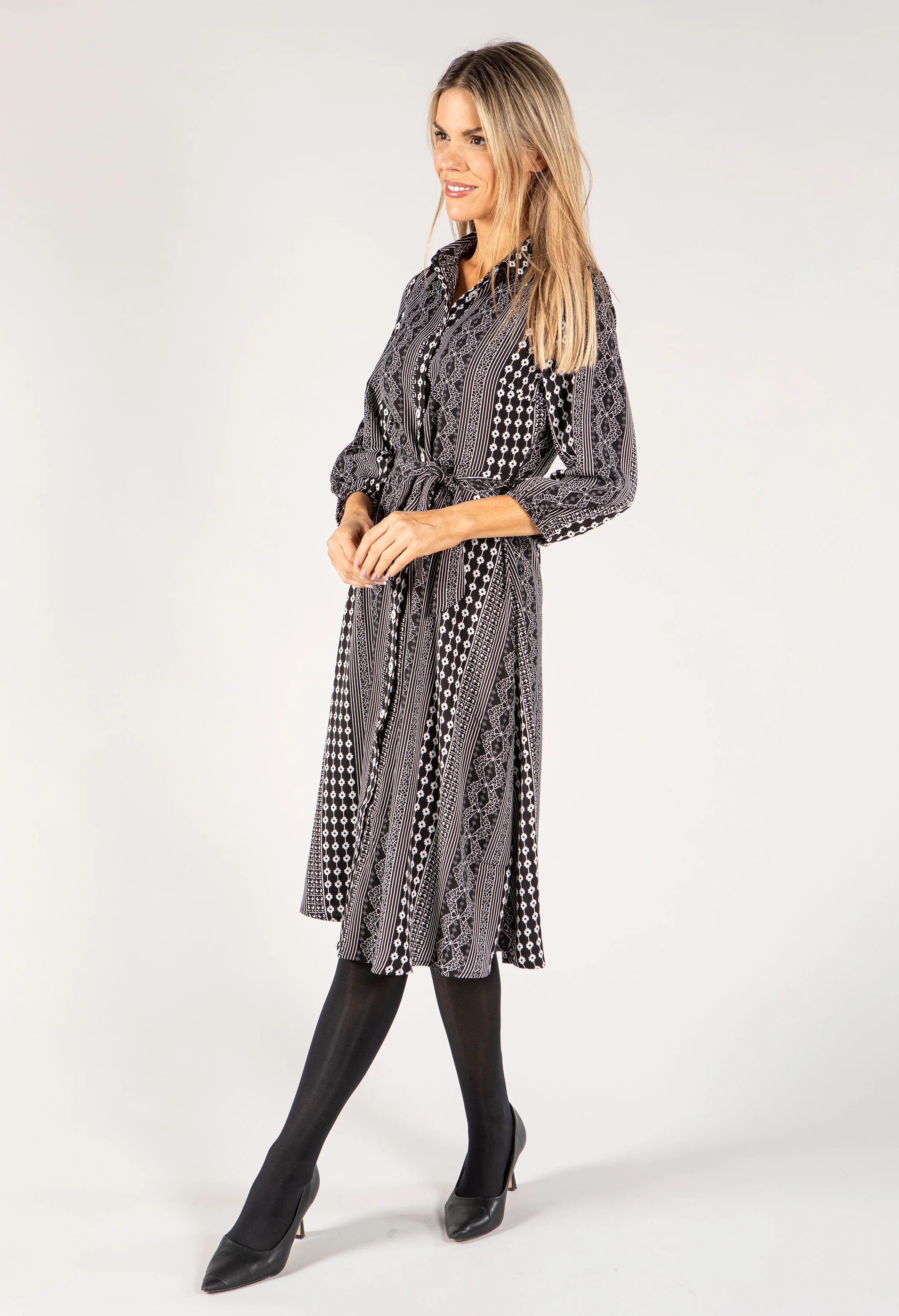 Mixed Print Shirt Dress - Image 2