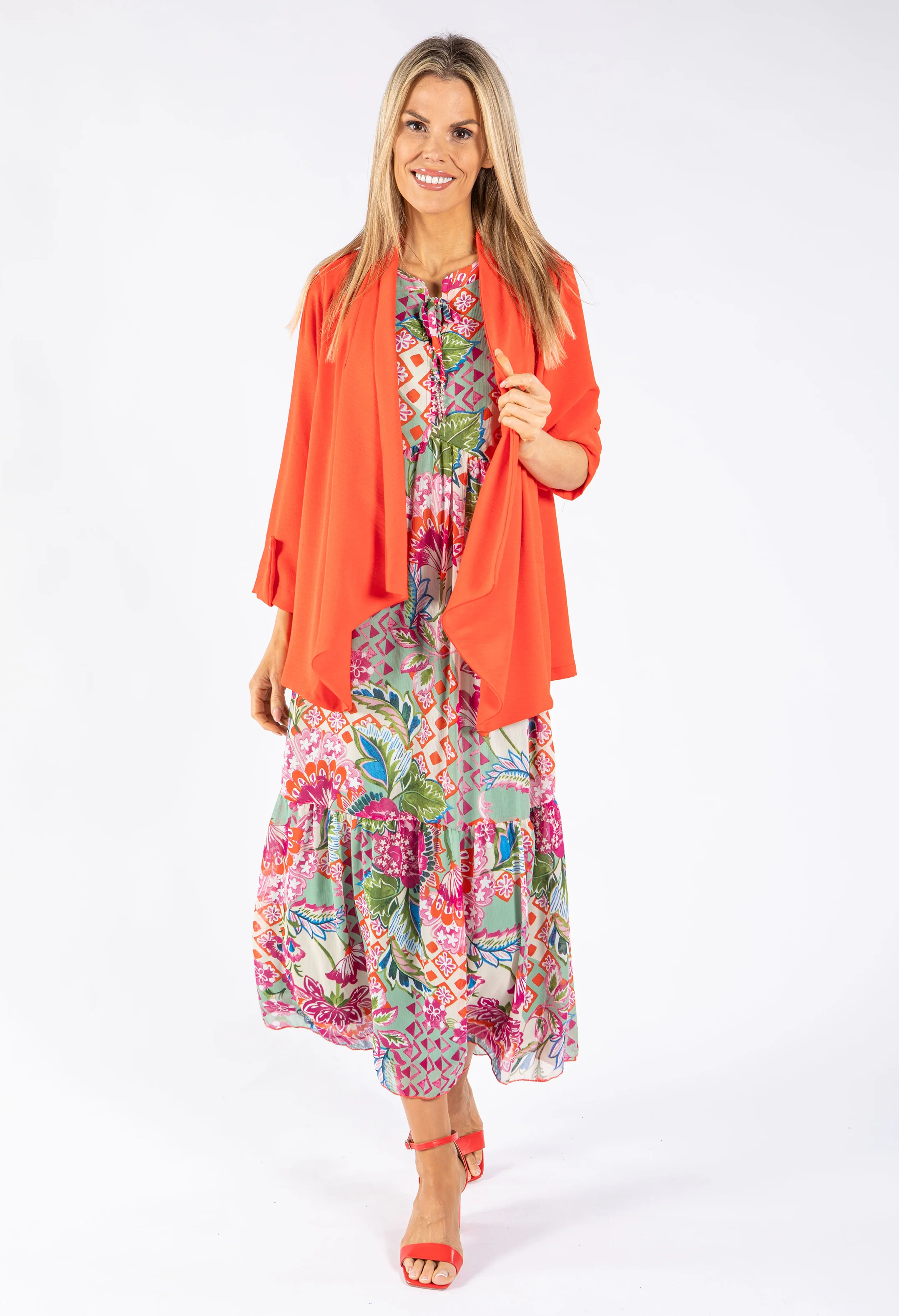 Mixed Print Tiered Dress - Image 5