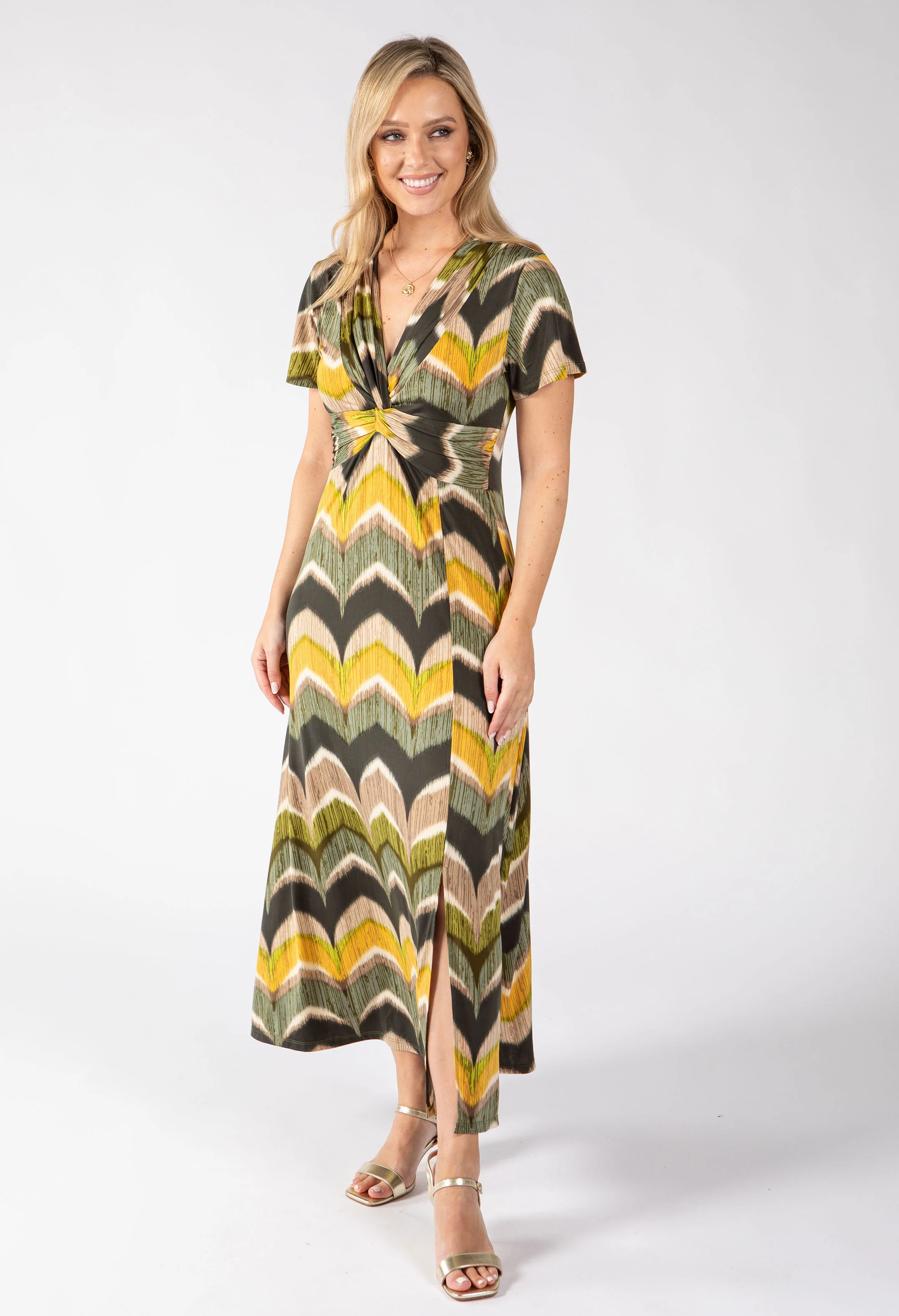 Mosaic Chevron Print Midi Dress - Image 4