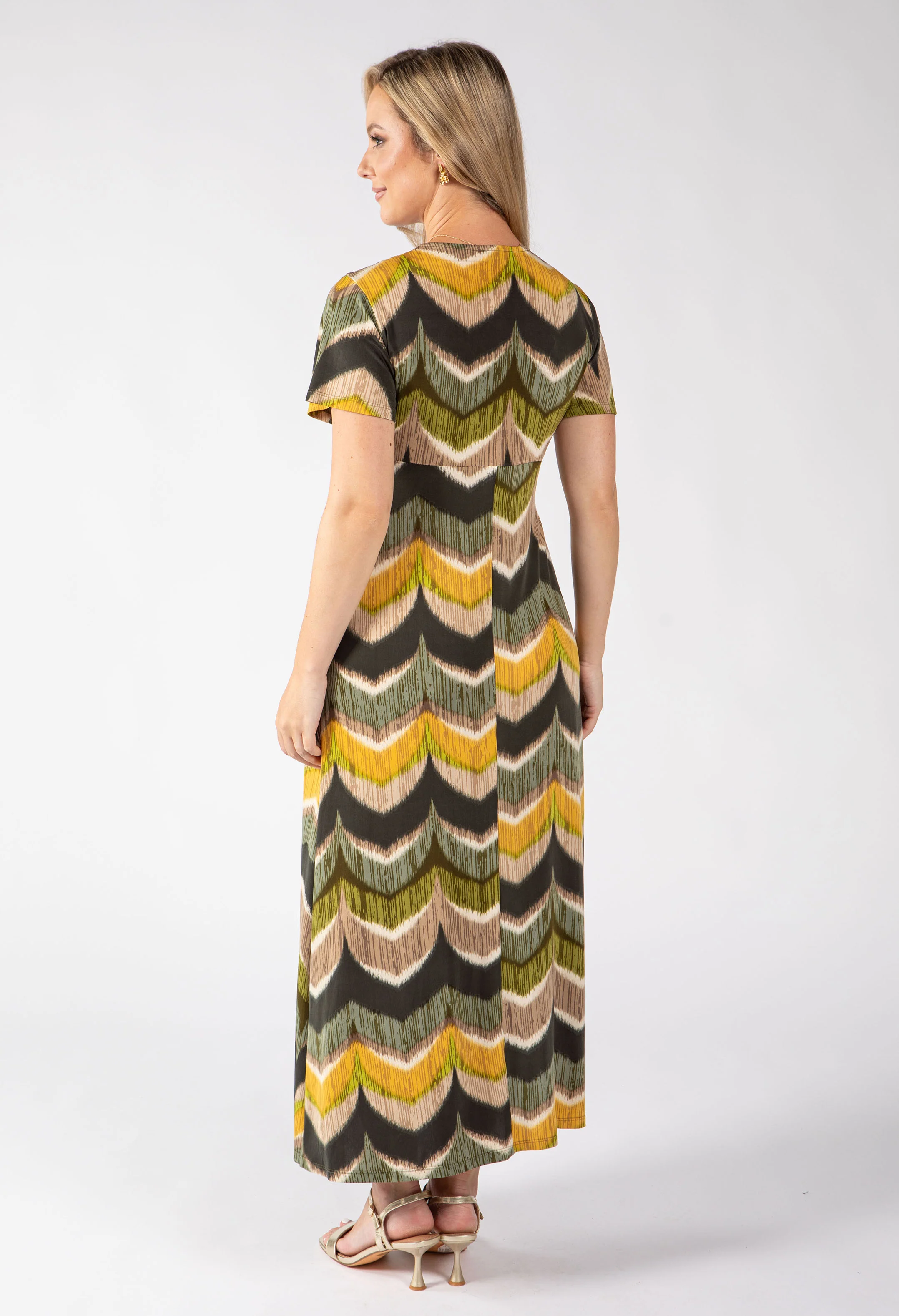 Mosaic Chevron Print Midi Dress - Image 5
