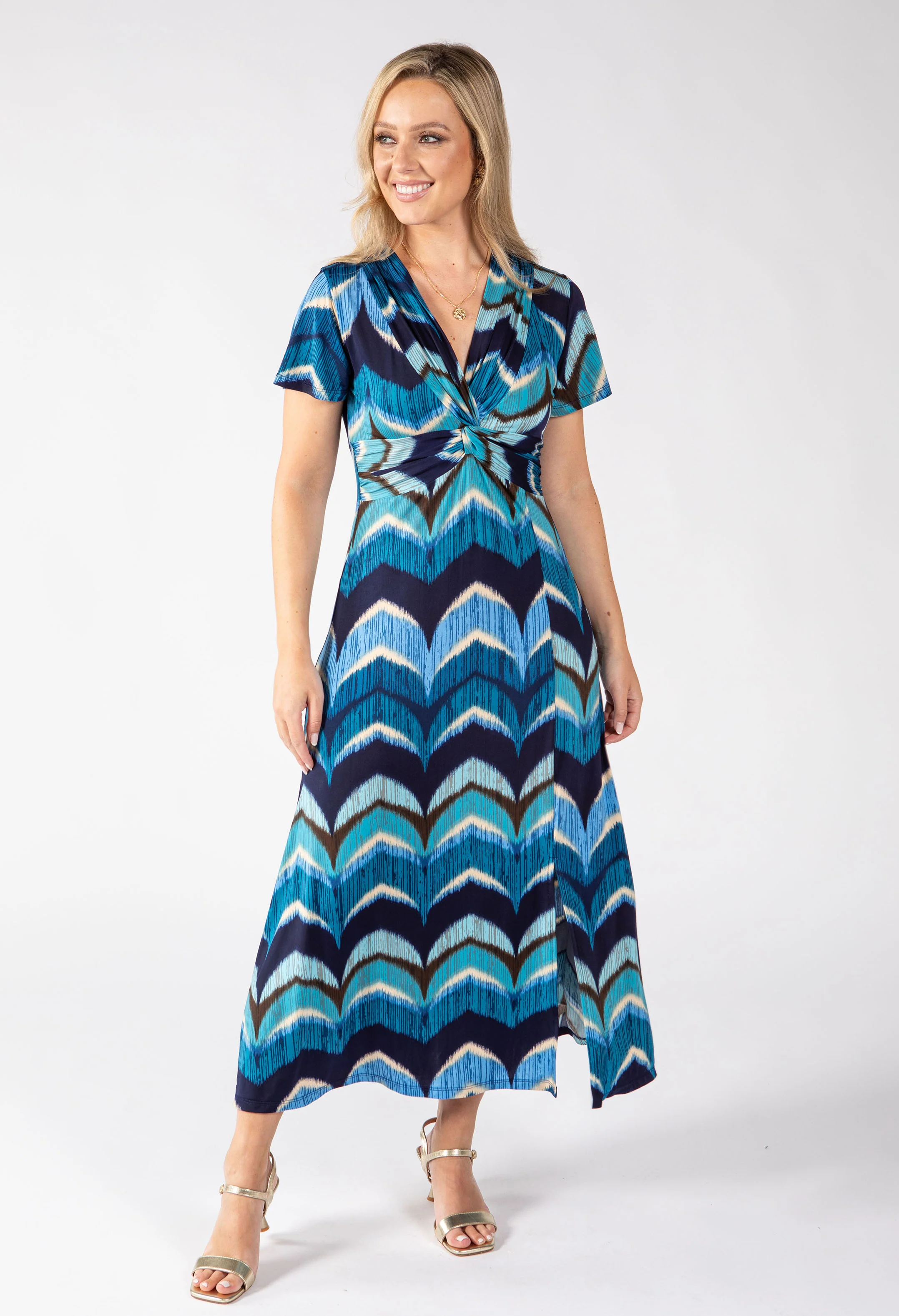 Mosaic Chevron Print Midi Dress - Image 8