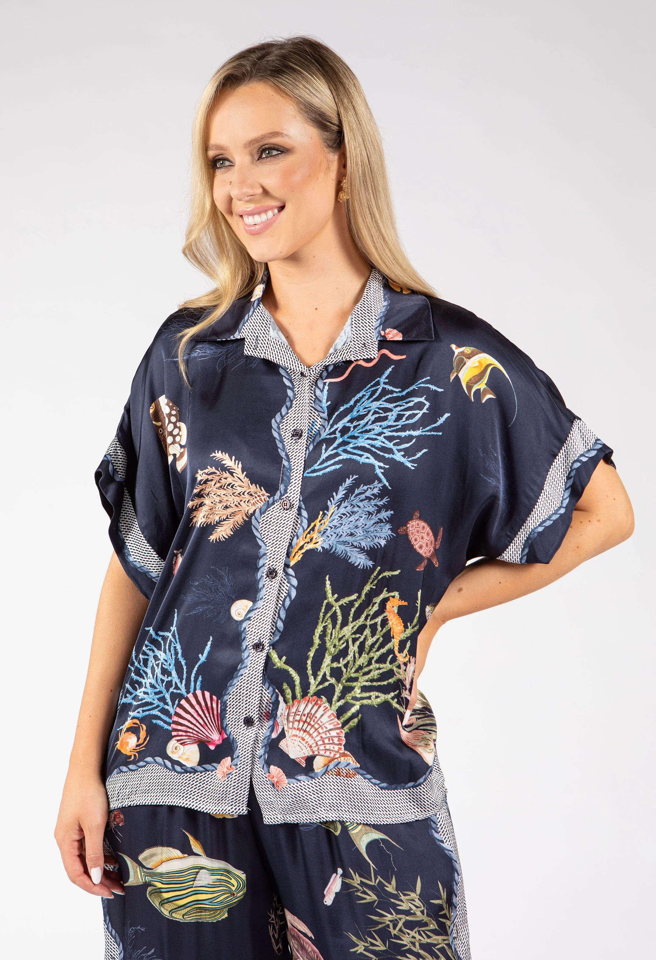 Ocean Print Blouse - Image 3