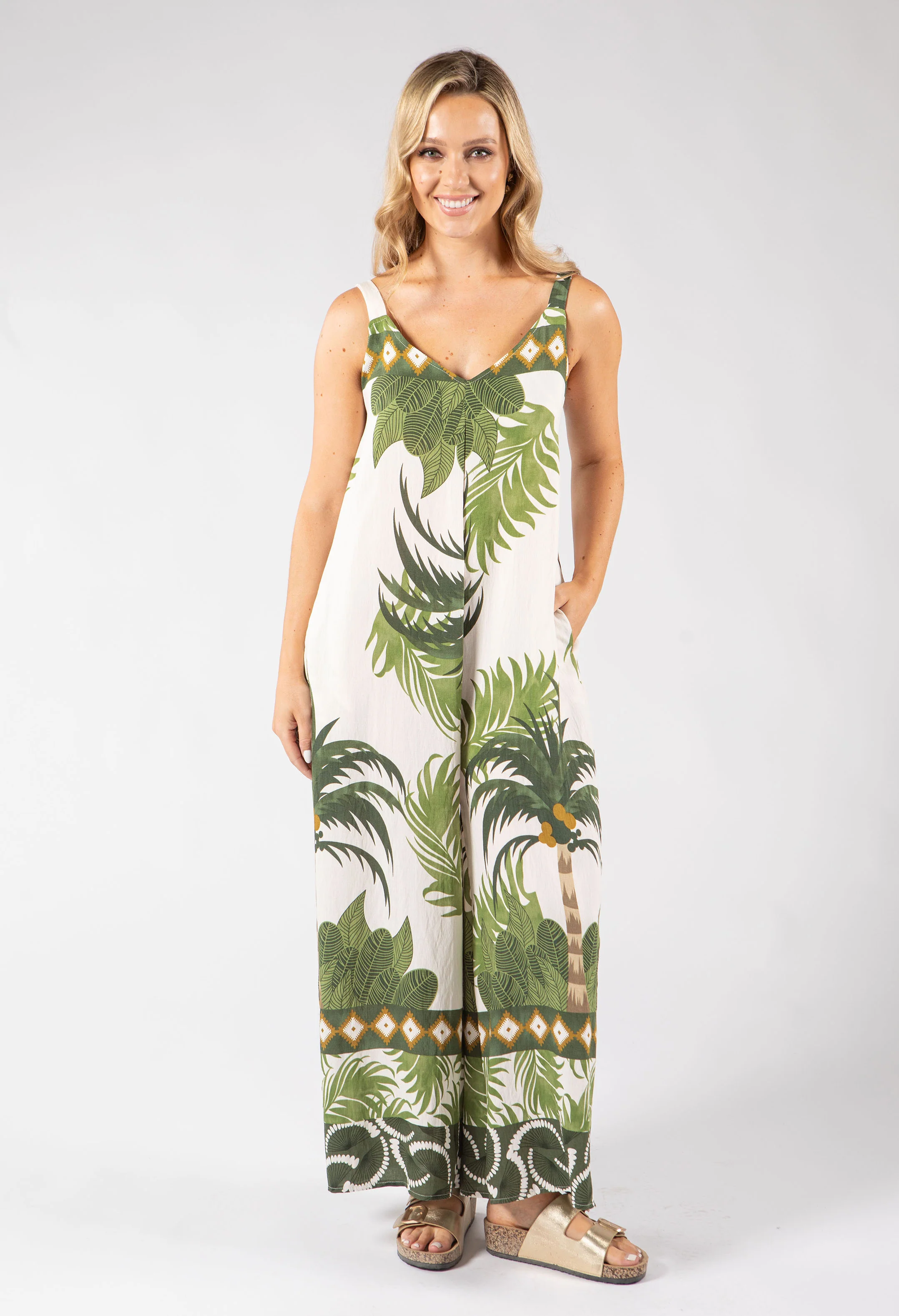 Palm Print Jumpsuit - Image 5