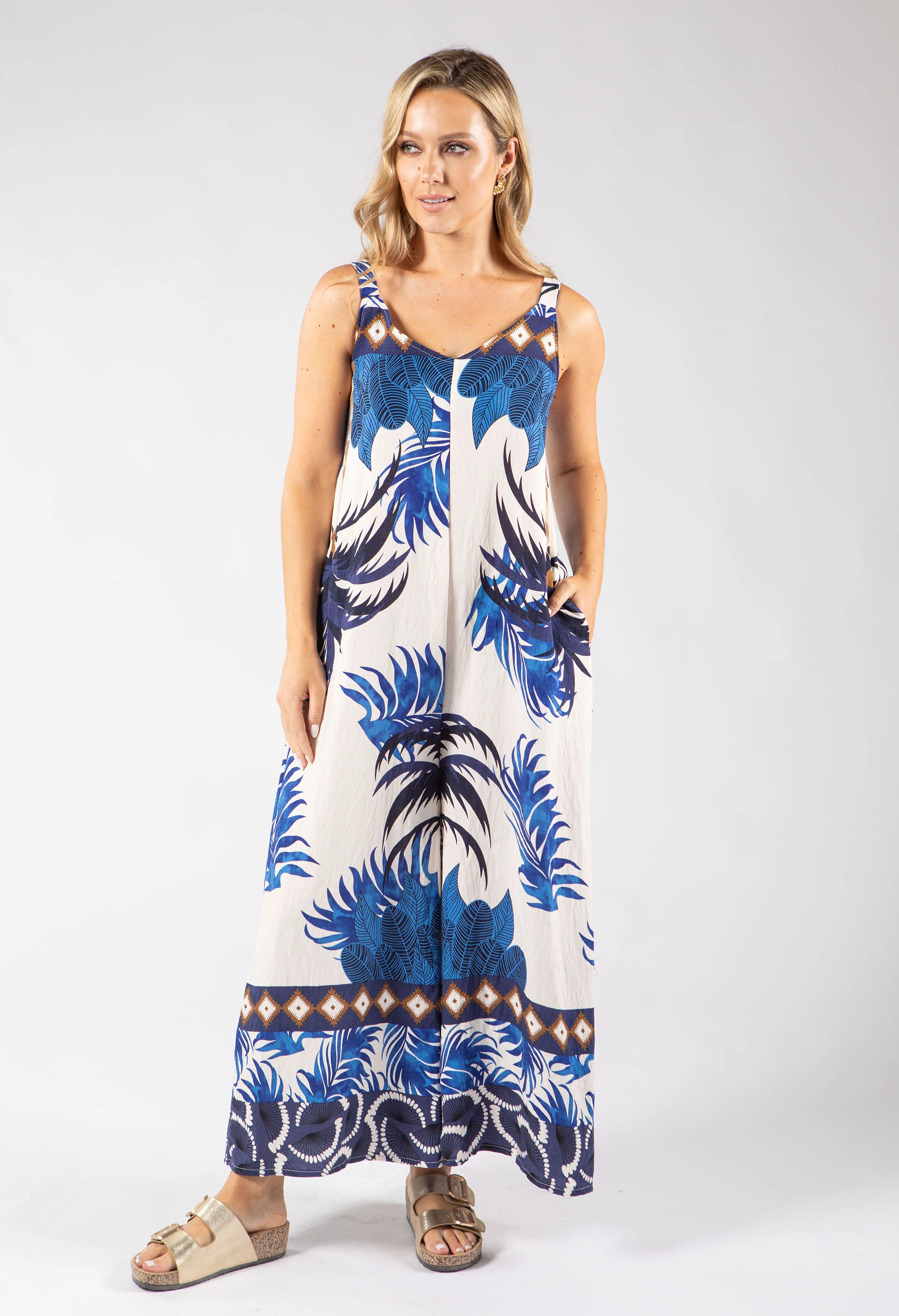 Palm Print Jumpsuit - Image 8