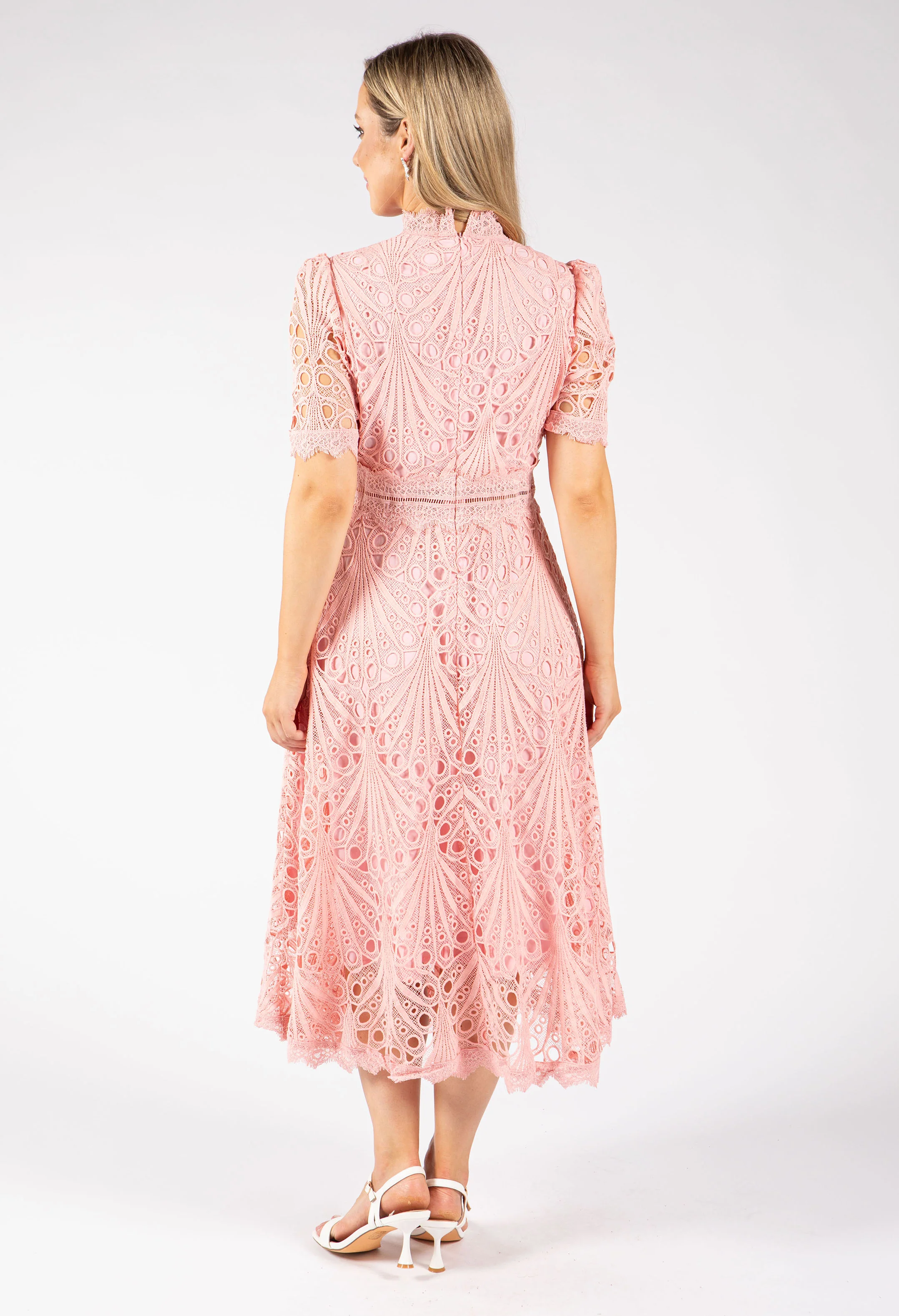 Peacock Lace Midi Dress - Image 10