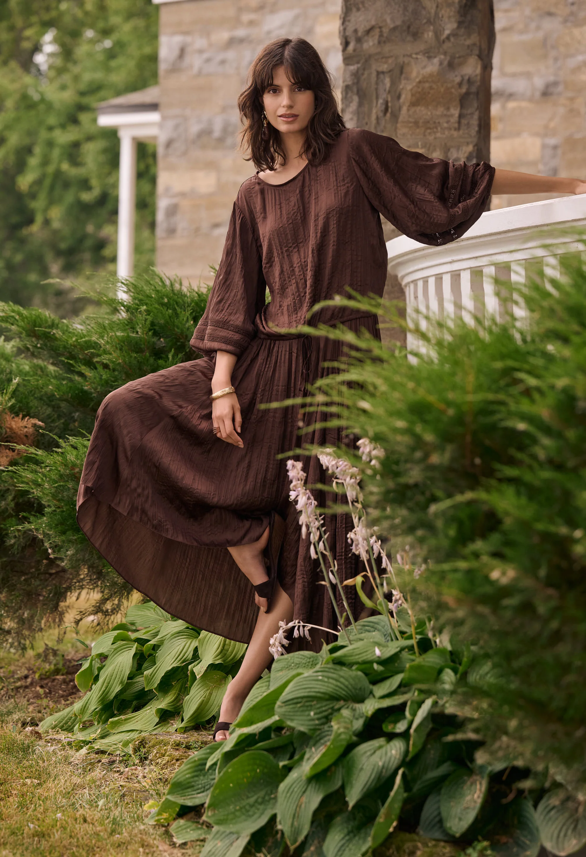 Pleated High-low A-line Skirt