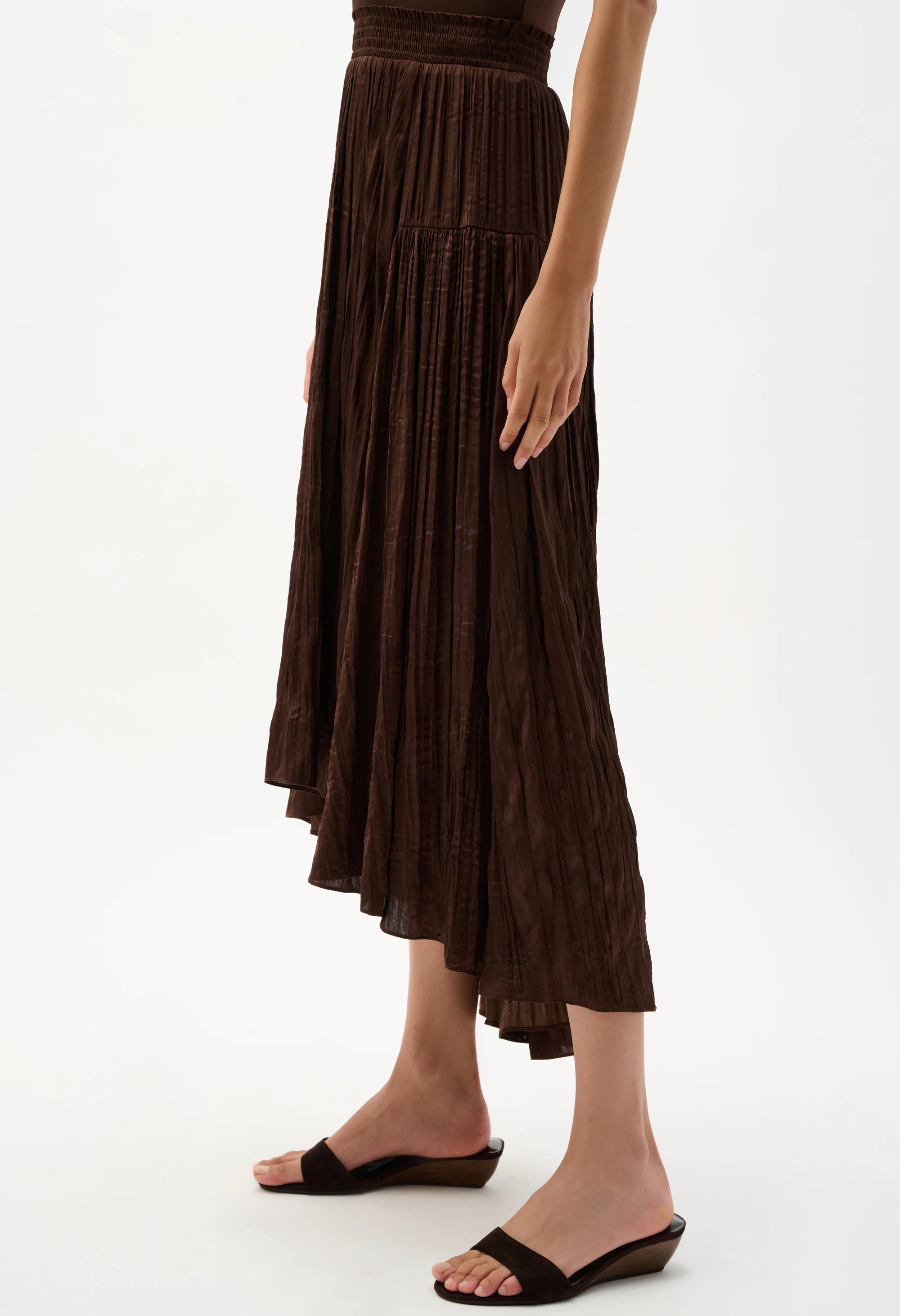 Pleated High-low A-line Skirt - Image 3