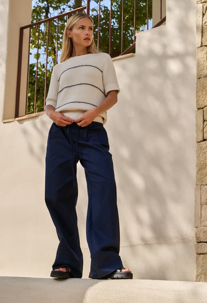 Pleated Wide Leg Trousers - Image 7