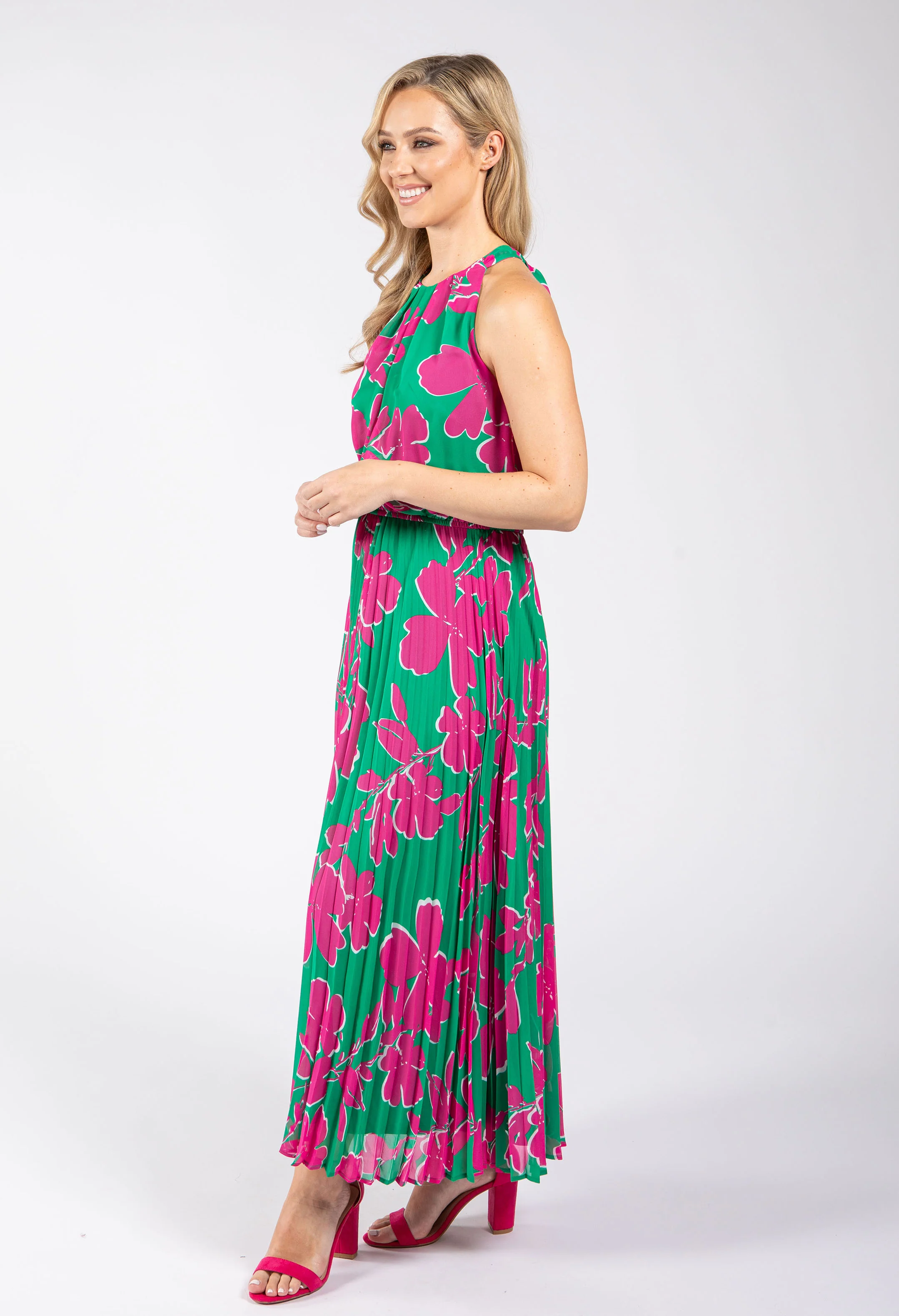 Plisse Pleated Halter Dress - Image 5