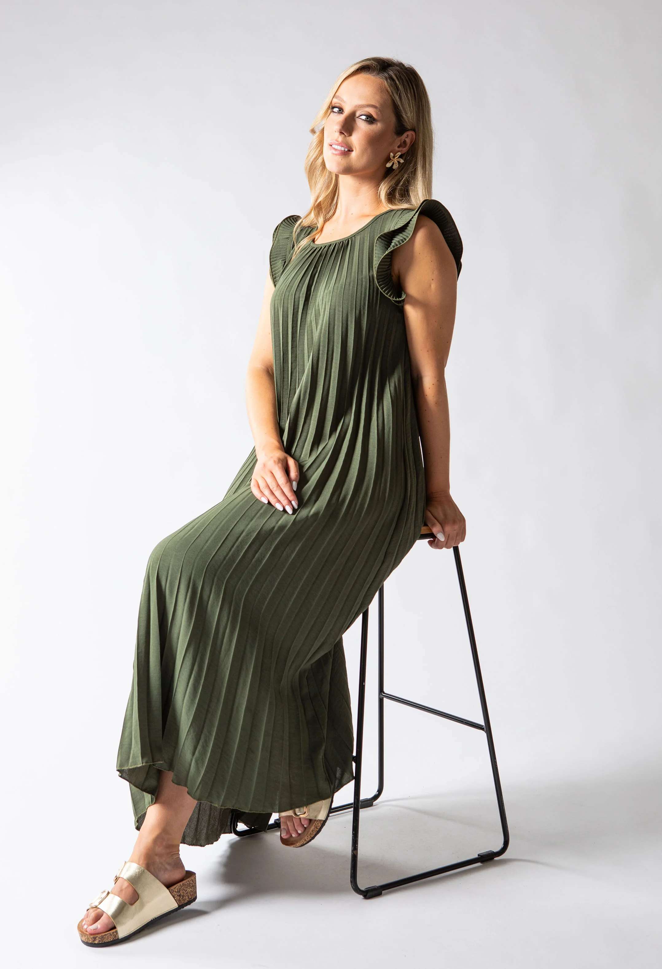 Plisse Pleated Pop Over Dress - Image 10