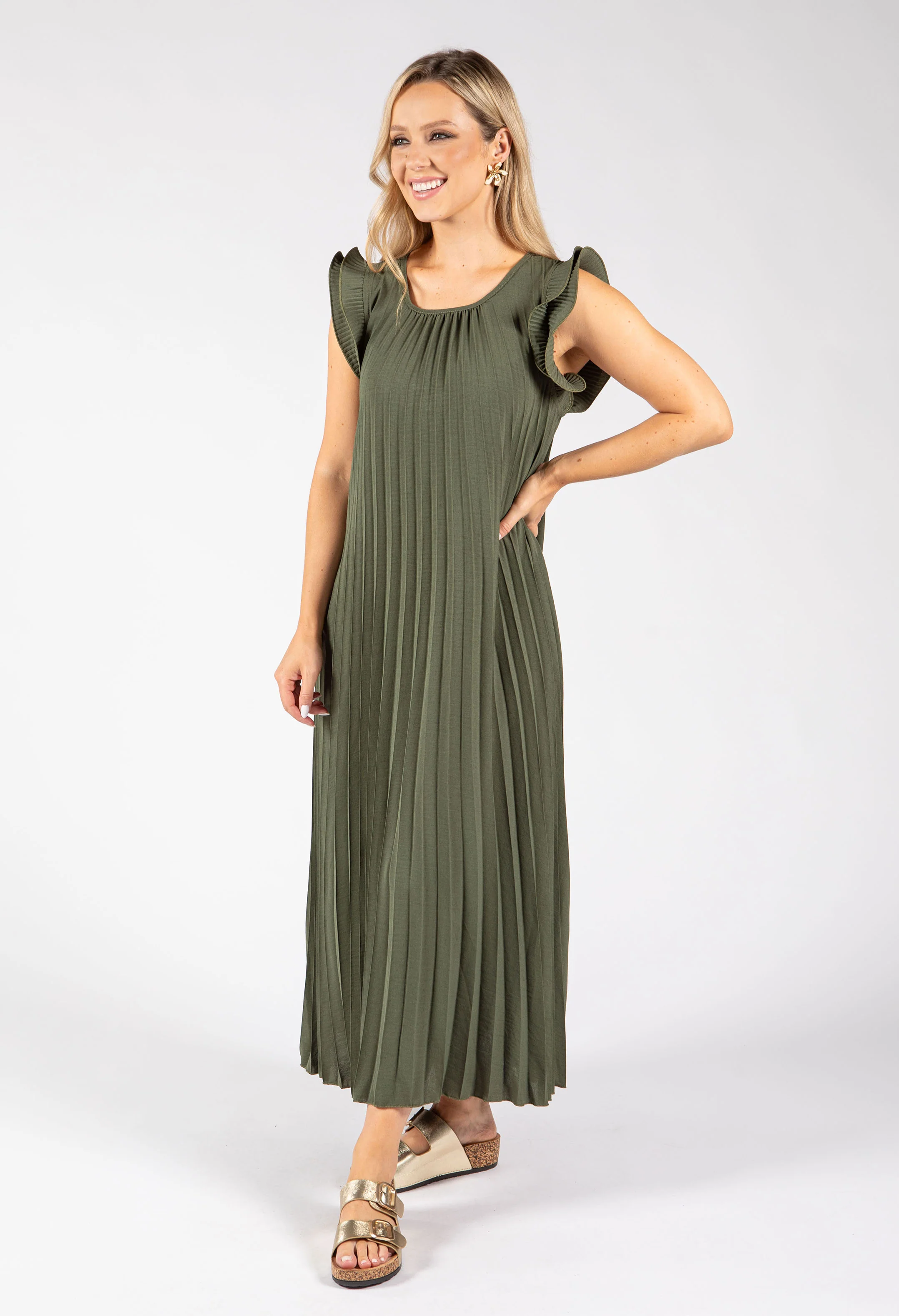 Plisse Pleated Pop Over Dress - Image 13