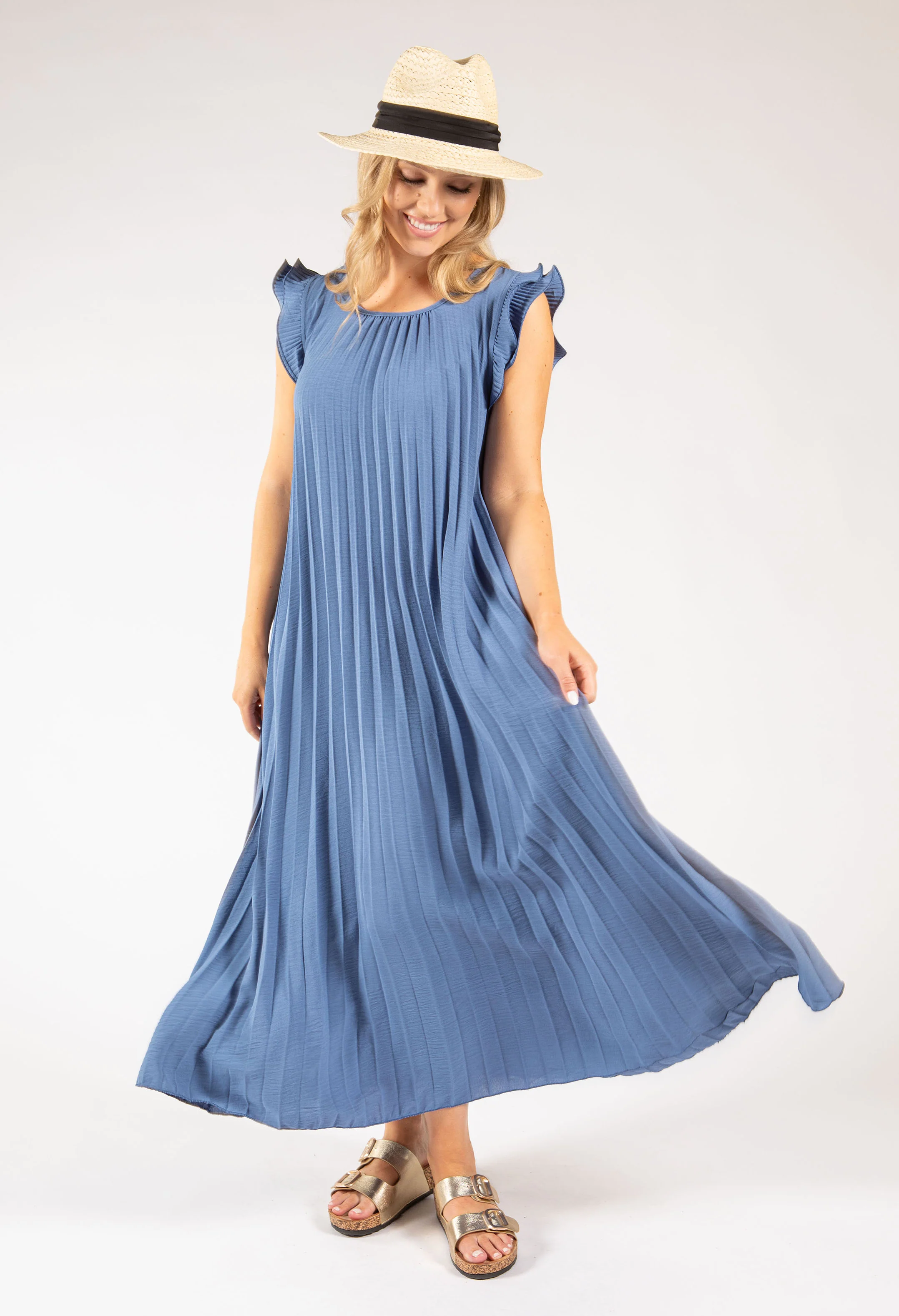 Plisse Pleated Pop Over Dress - Image 15