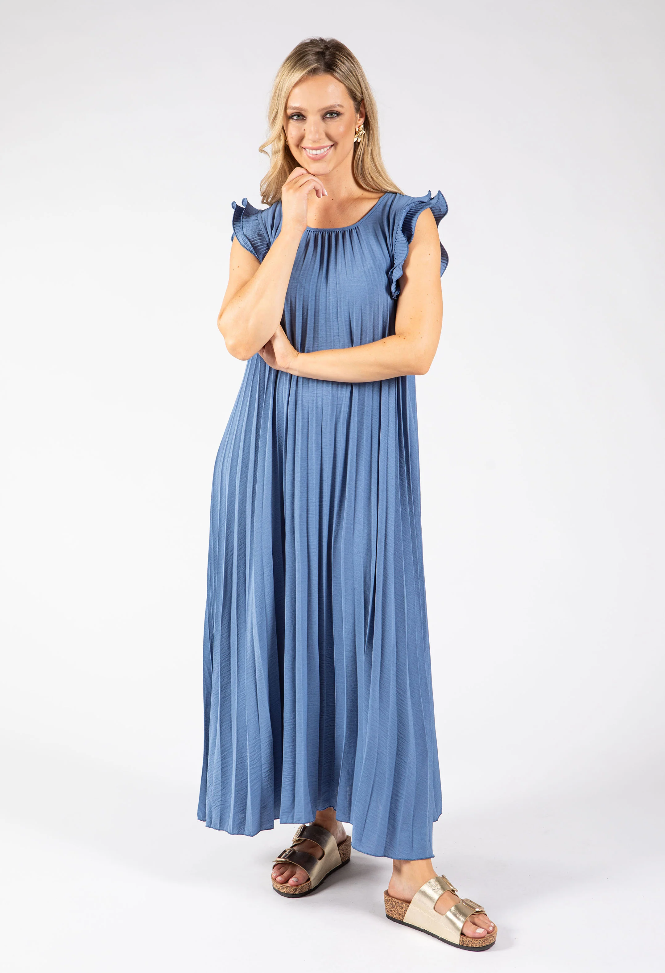 Plisse Pleated Pop Over Dress - Image 17