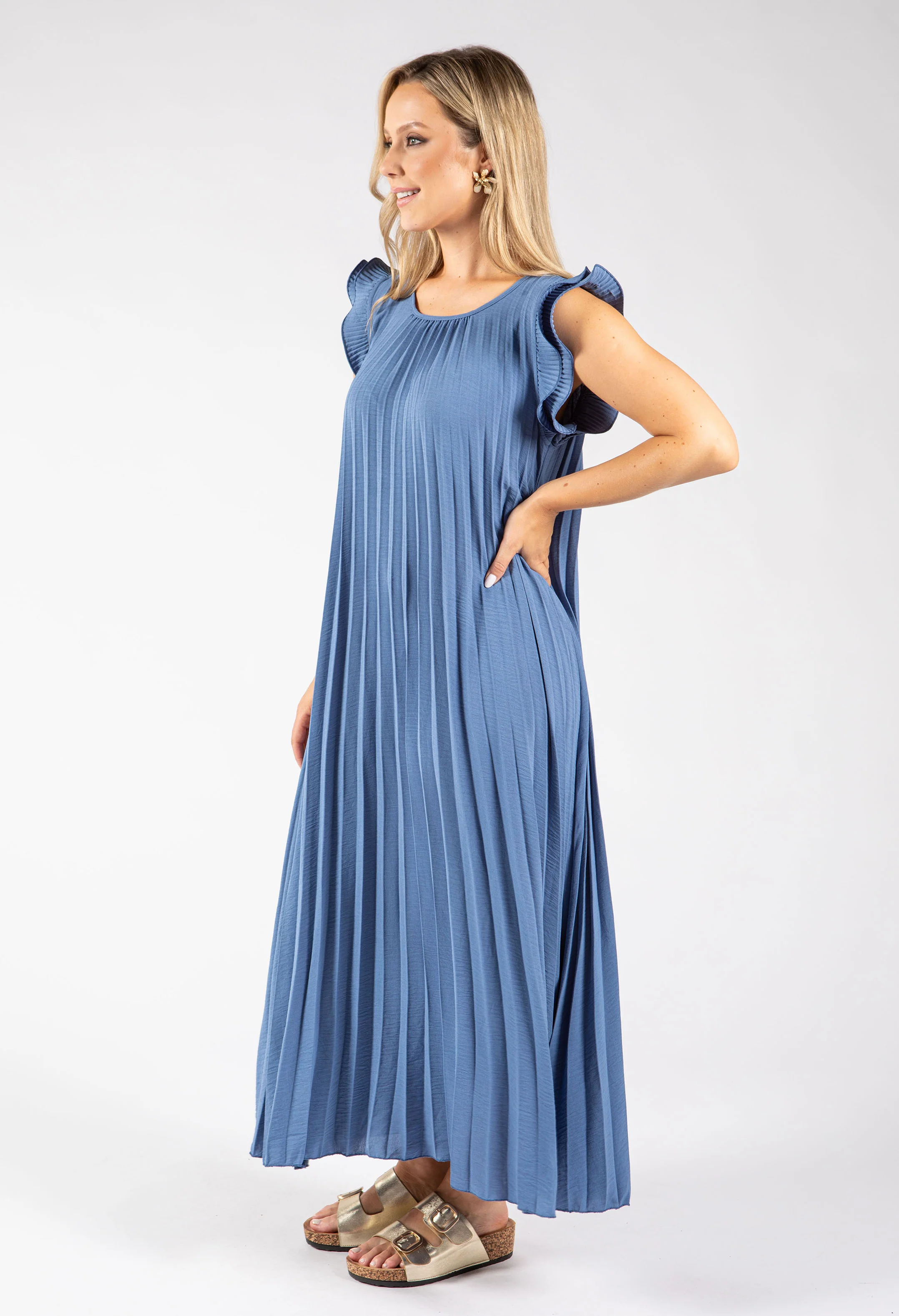Plisse Pleated Pop Over Dress - Image 18