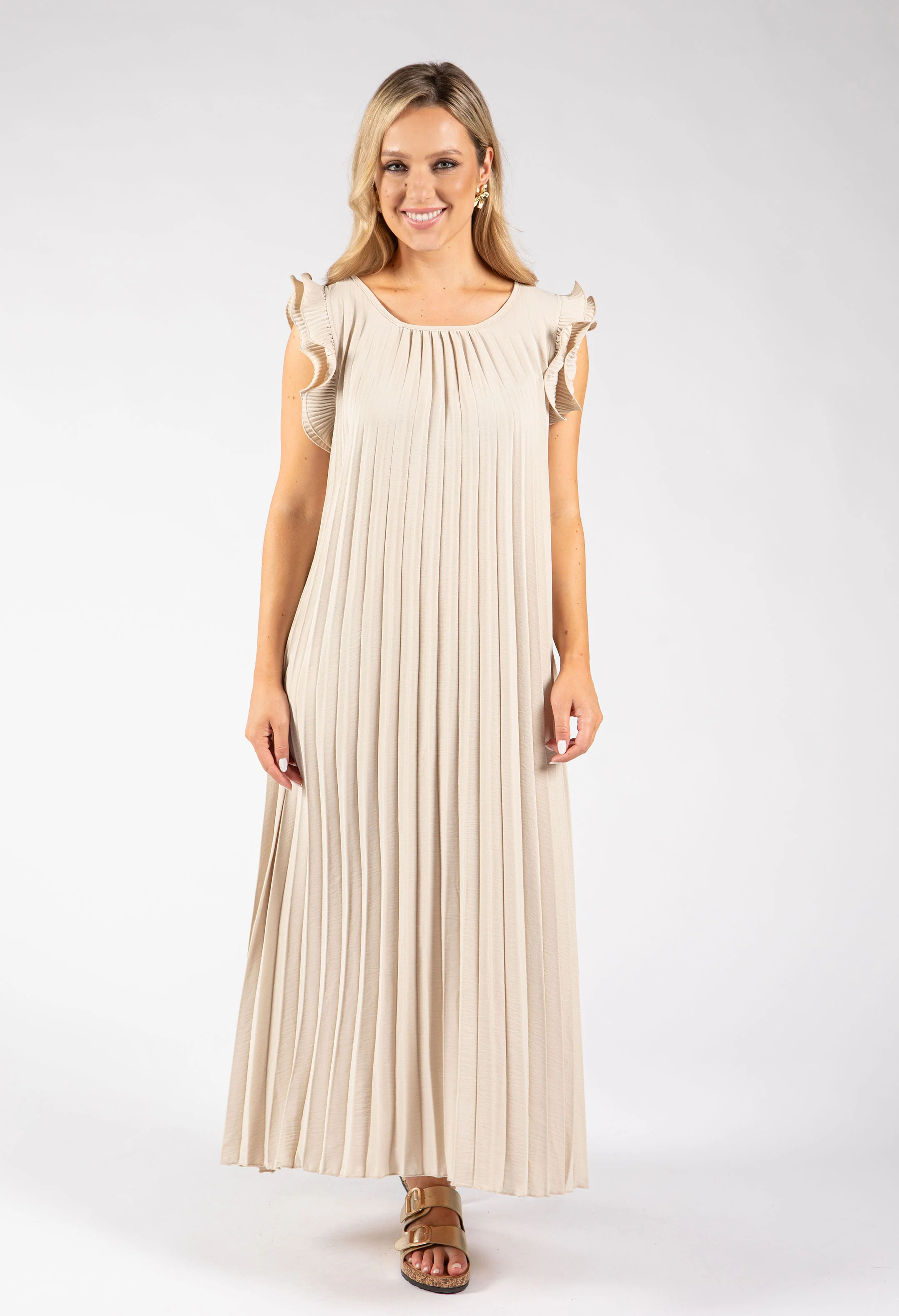 Plisse Pleated Pop Over Dress - Image 2