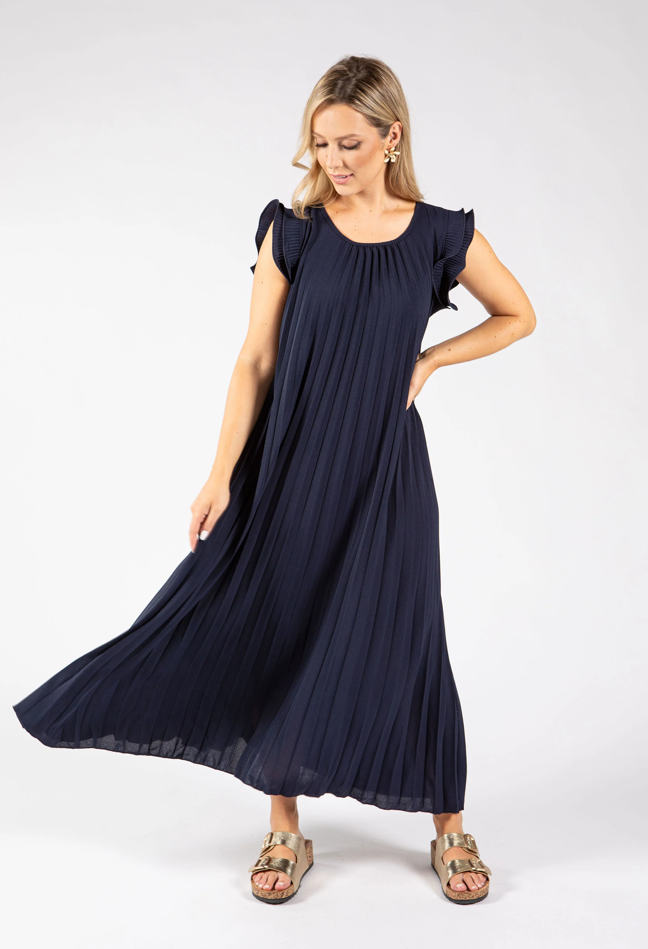 Plisse Pleated Pop Over Dress - Image 20