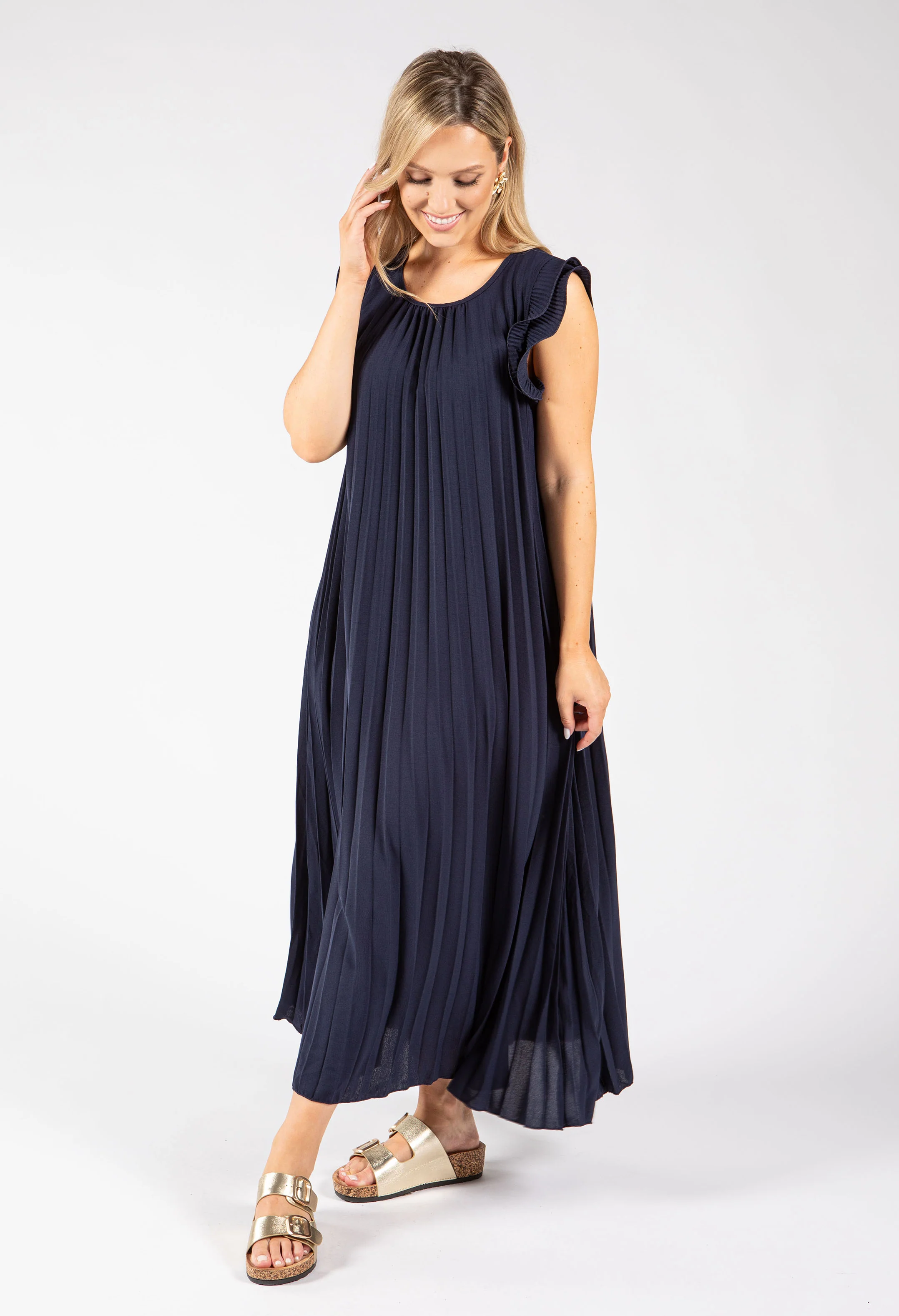 Plisse Pleated Pop Over Dress - Image 22