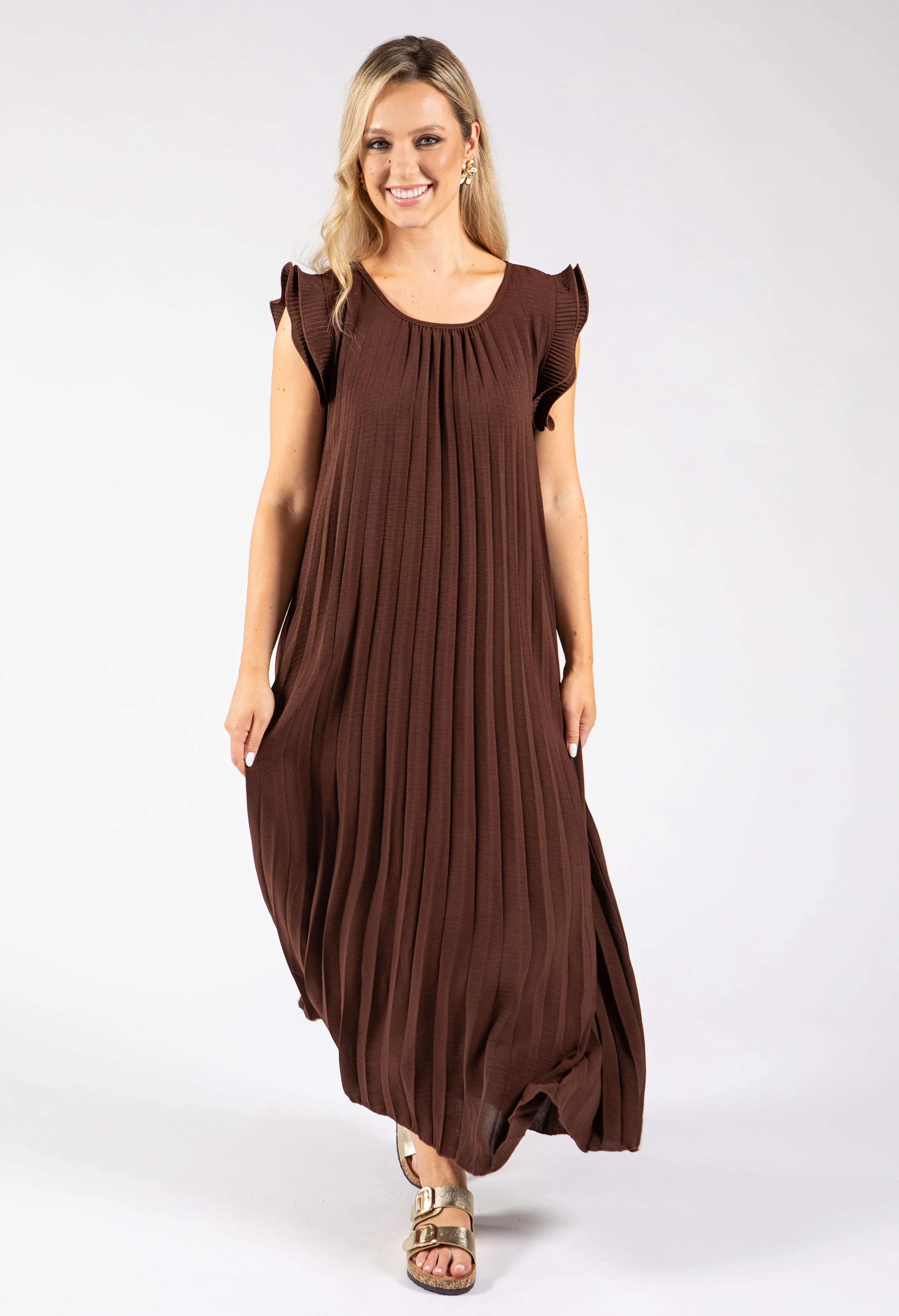 Plisse Pleated Pop Over Dress - Image 24