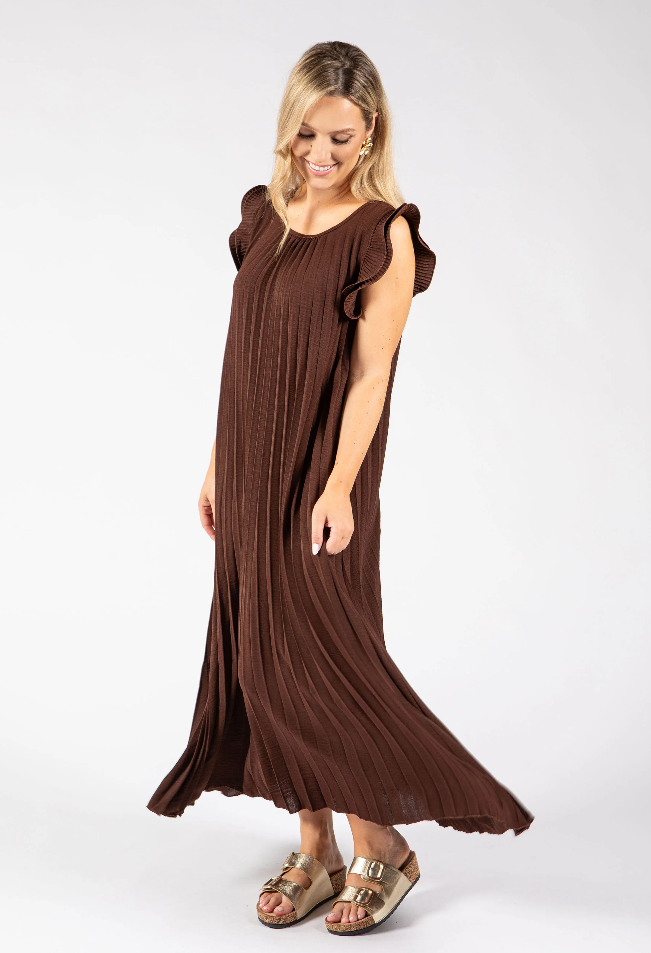 Plisse Pleated Pop Over Dress - Image 25