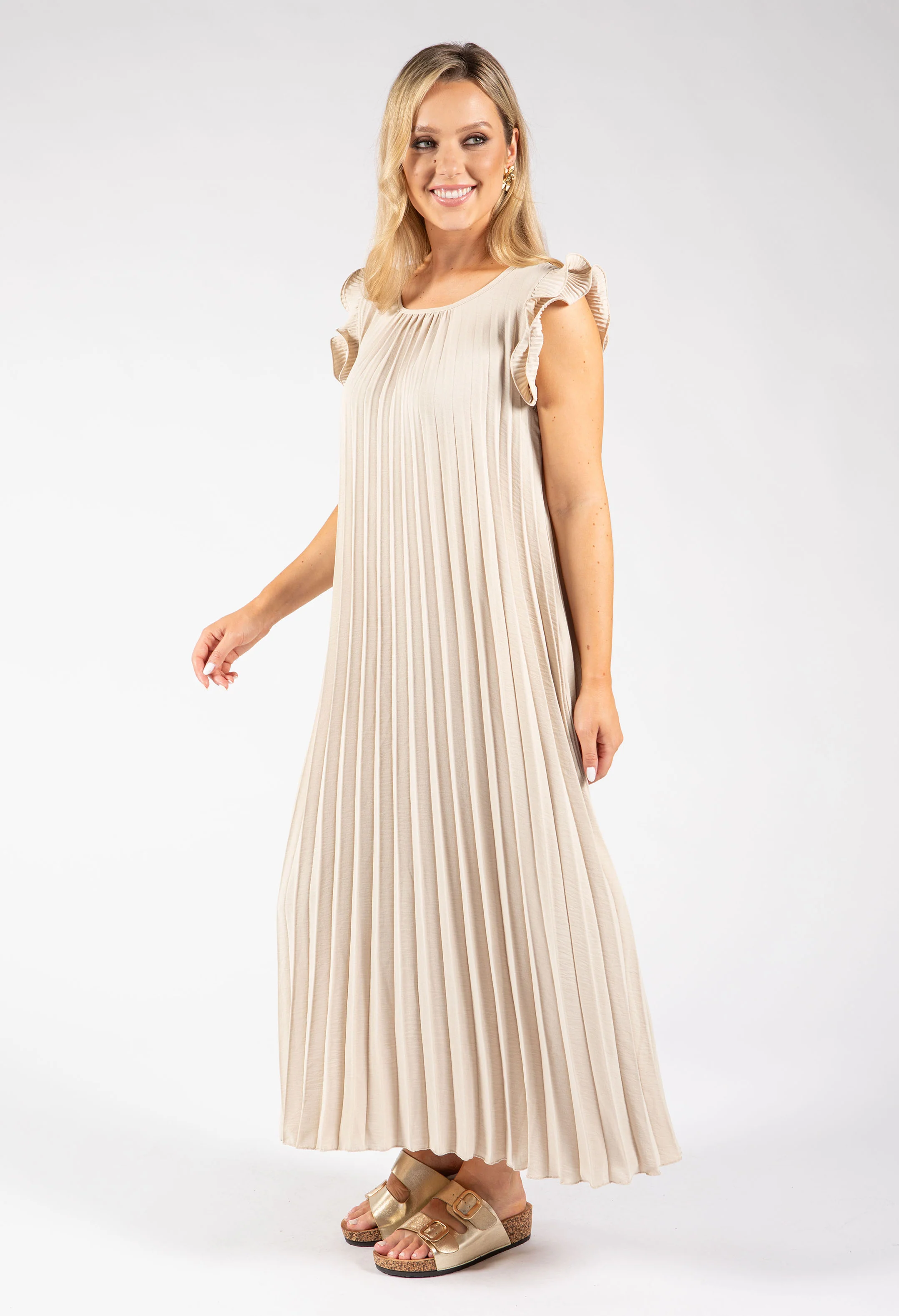 Plisse Pleated Pop Over Dress - Image 4