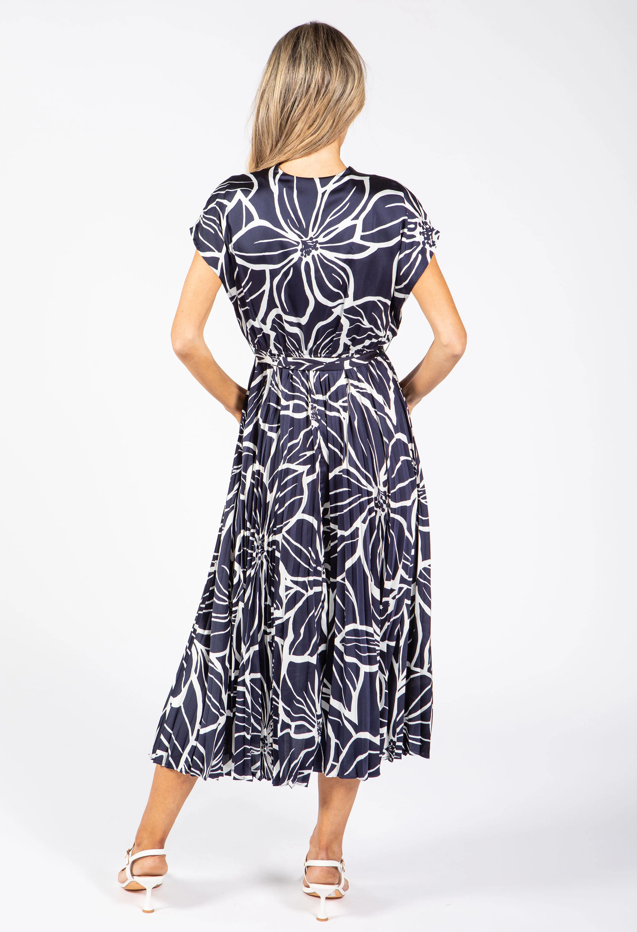 Plisse Pleated Wrap Midi Dress - Image 5