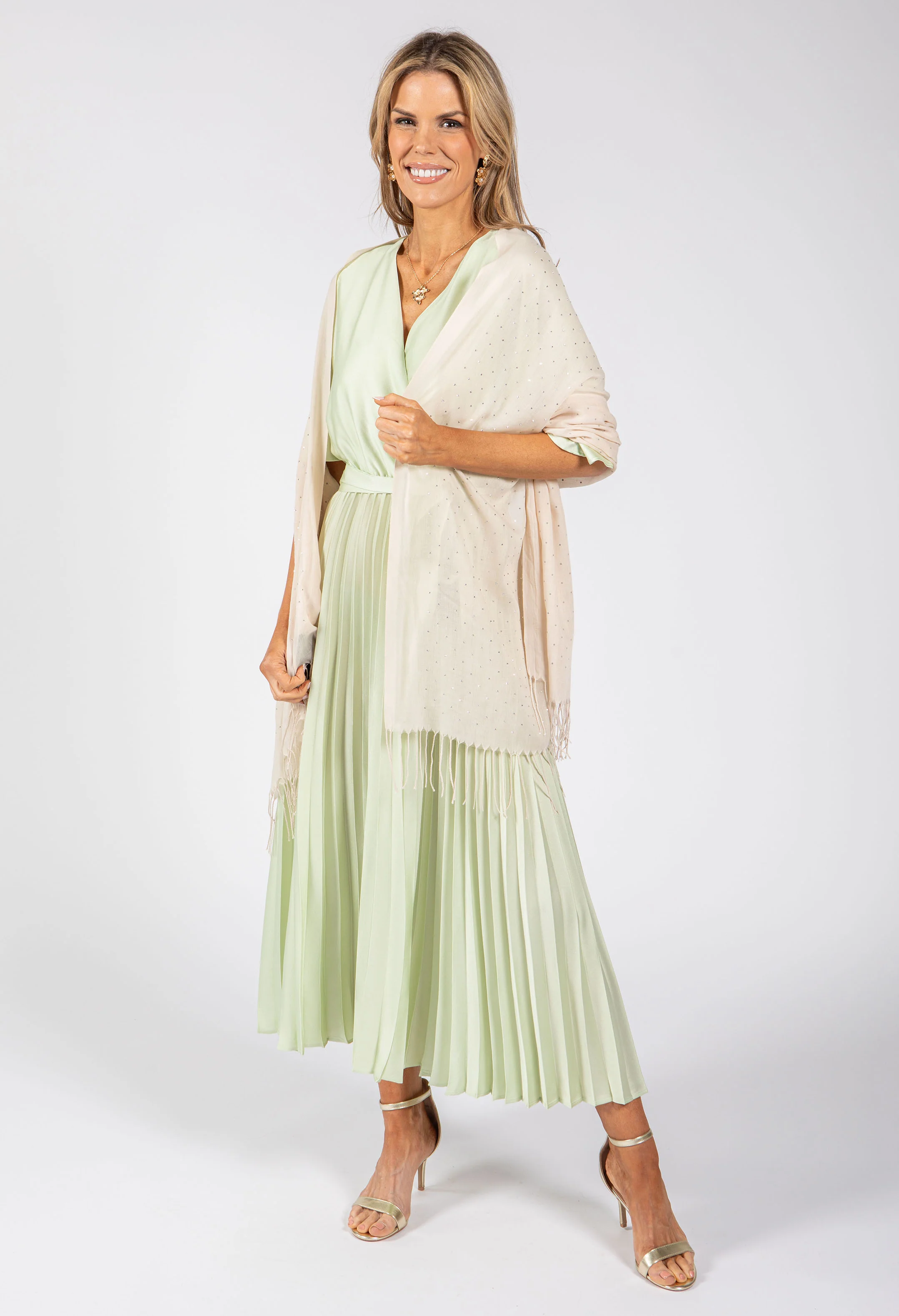 Plisse Pleated Wrap Midi Dress - Image 10