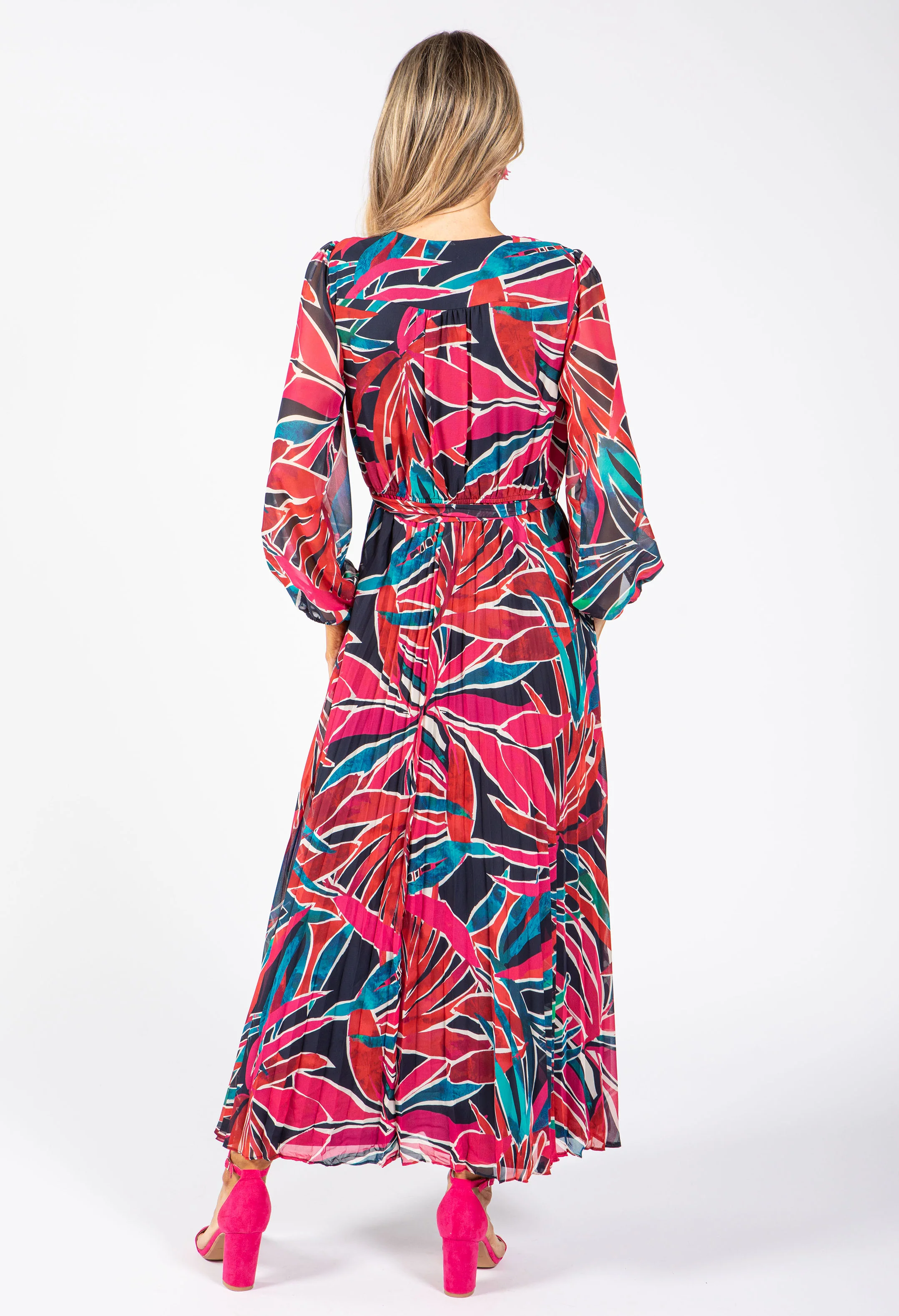 Plisse Pleated Wrap Midi Dress - Image 4