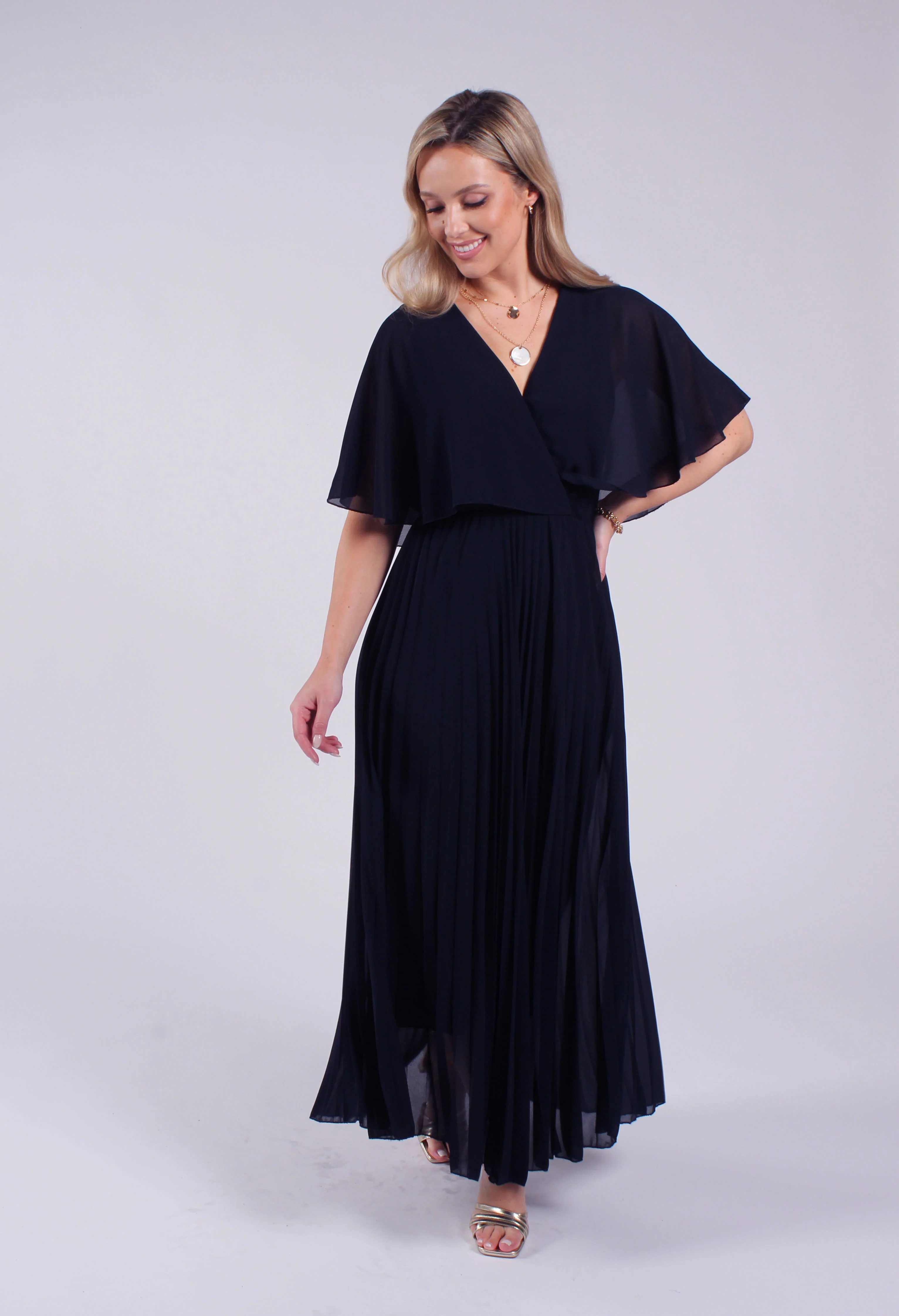 Olivia Plisse Pleated Wrap Midi Dress - Image 10