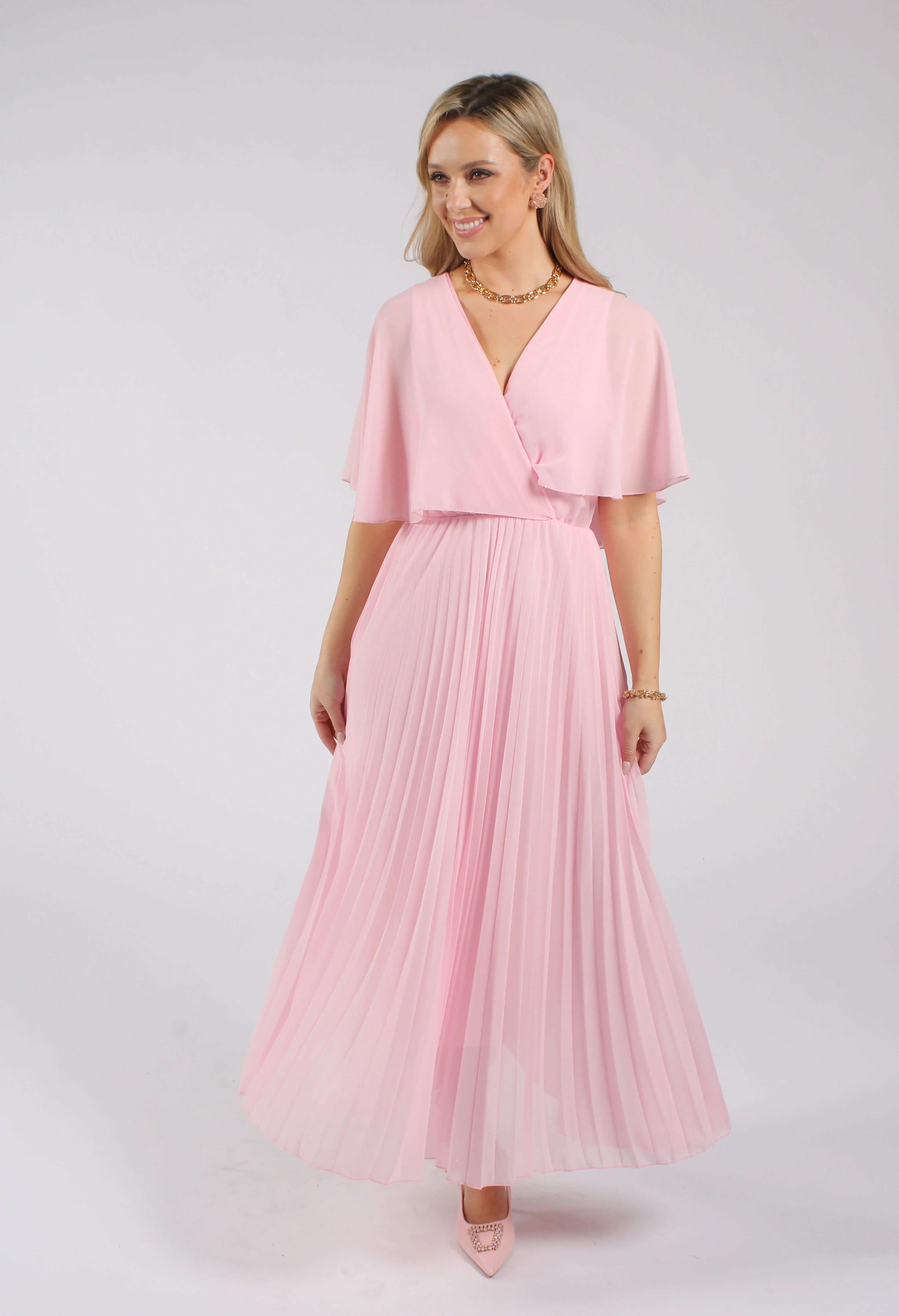 Olivia Plisse Pleated Wrap Midi Dress - Image 15