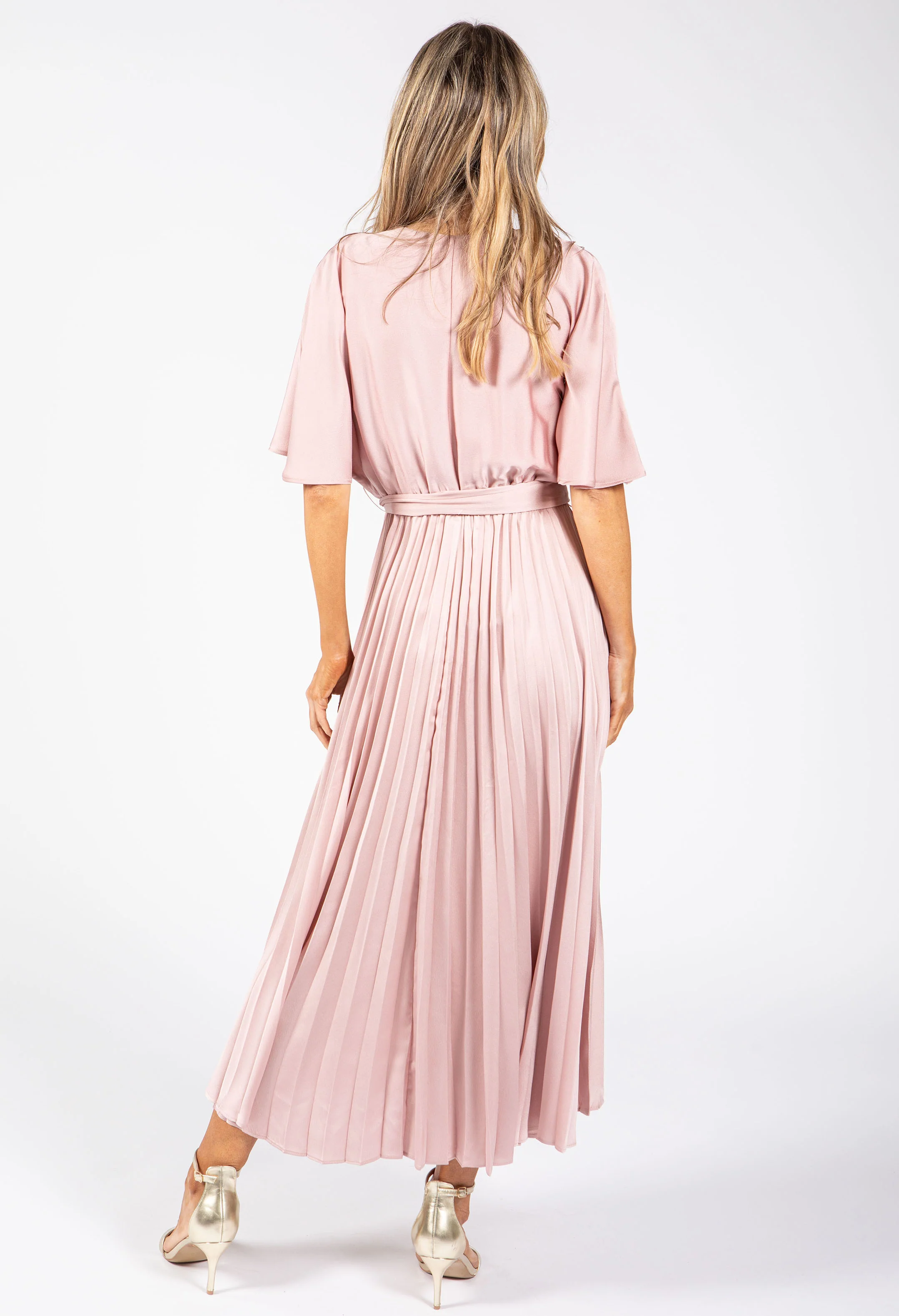 Plisse Pleated Wrap Midi Dress - Image 7