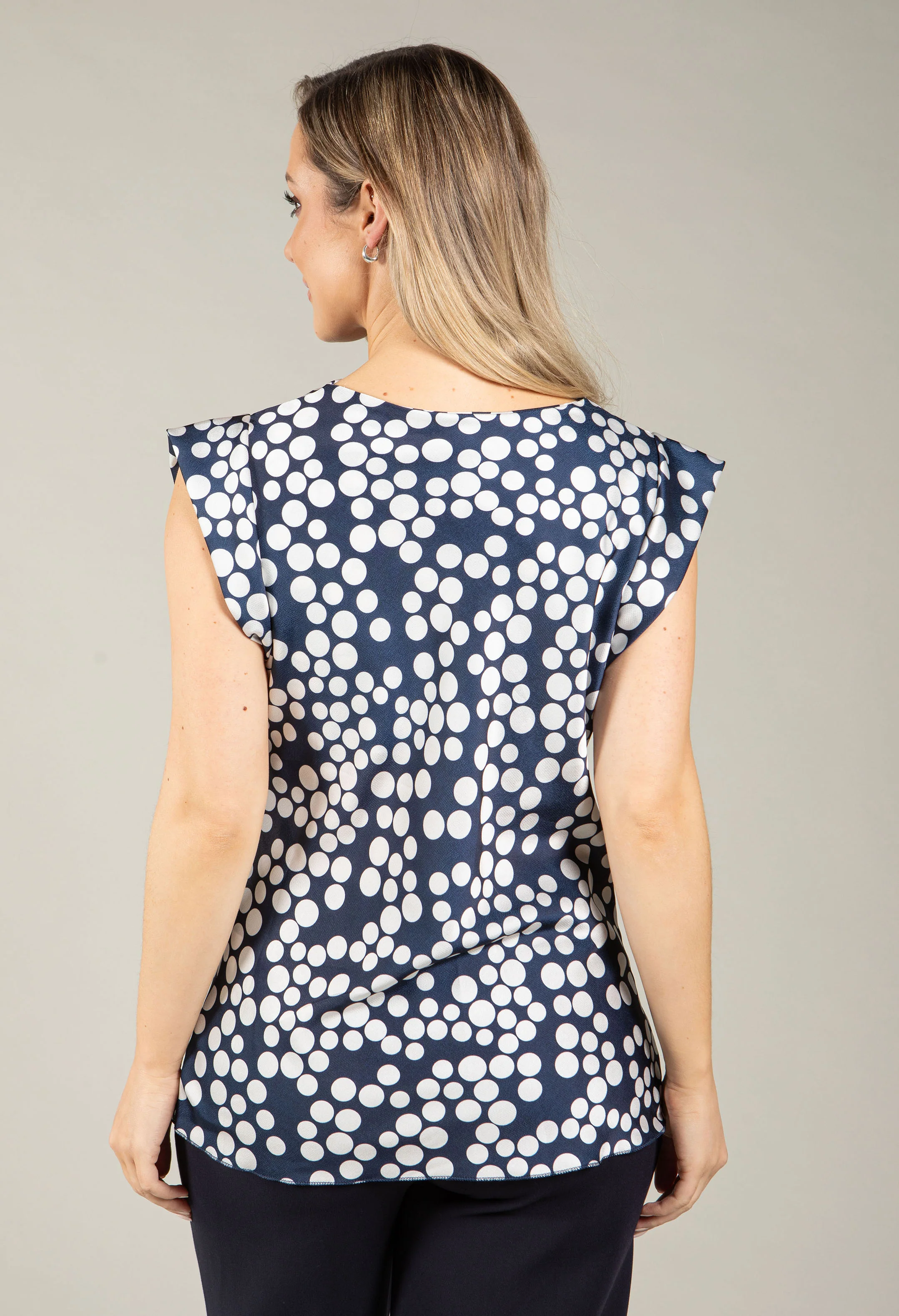Polka Dot Cowl Neck Blouse - Image 10
