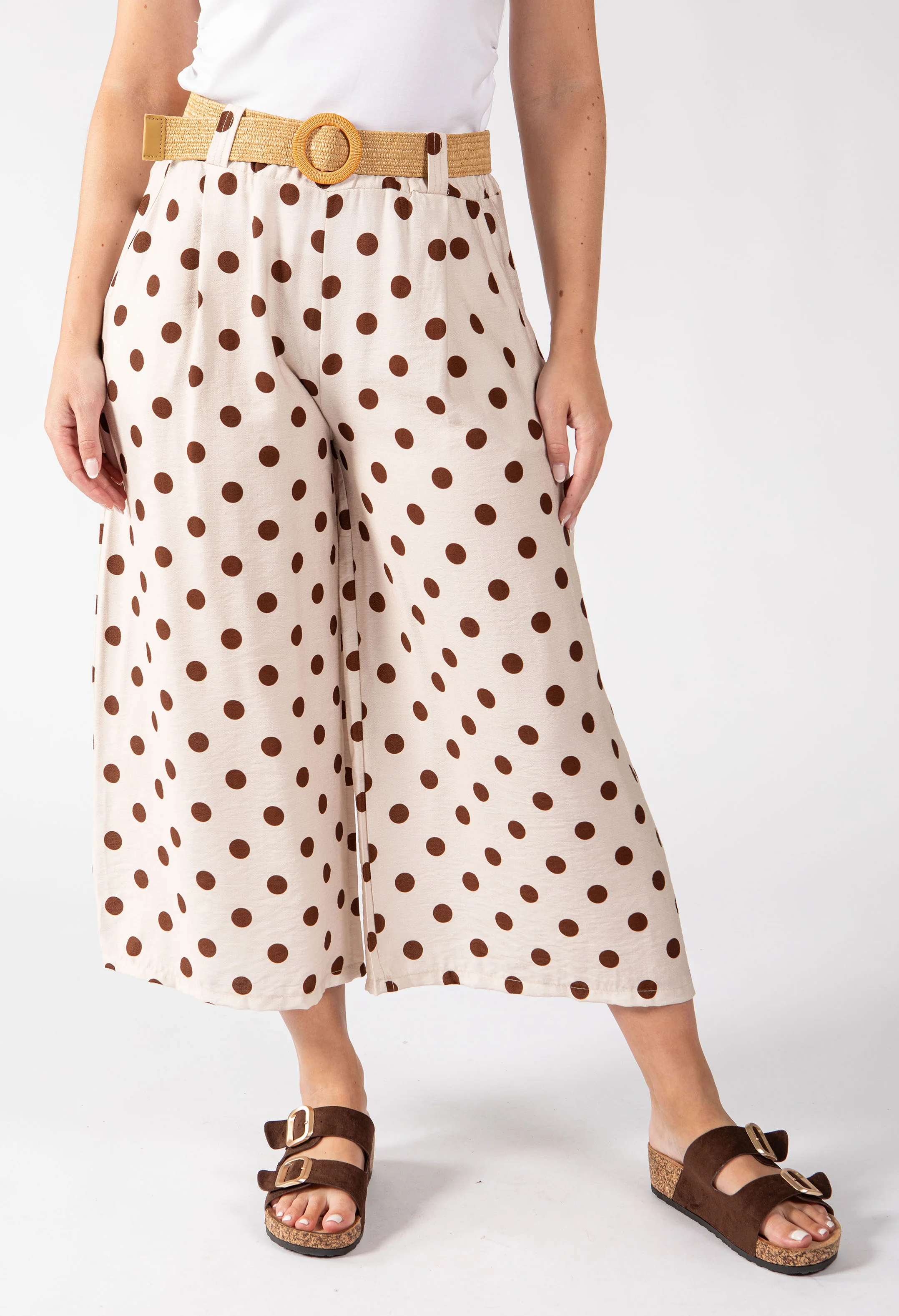 Polka Dot Culotte Trousers - Image 9