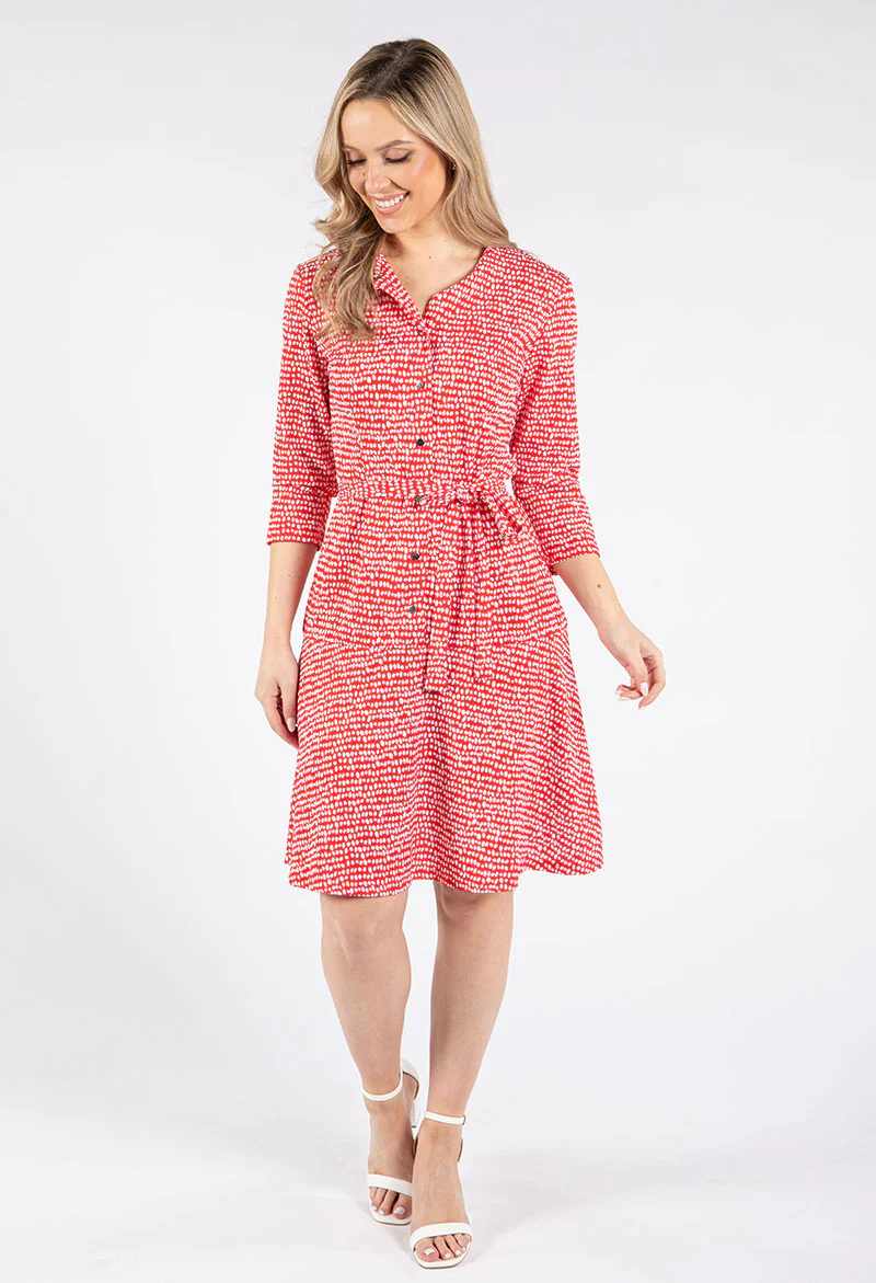 Polka Dotted Shirt Dress - Image 4