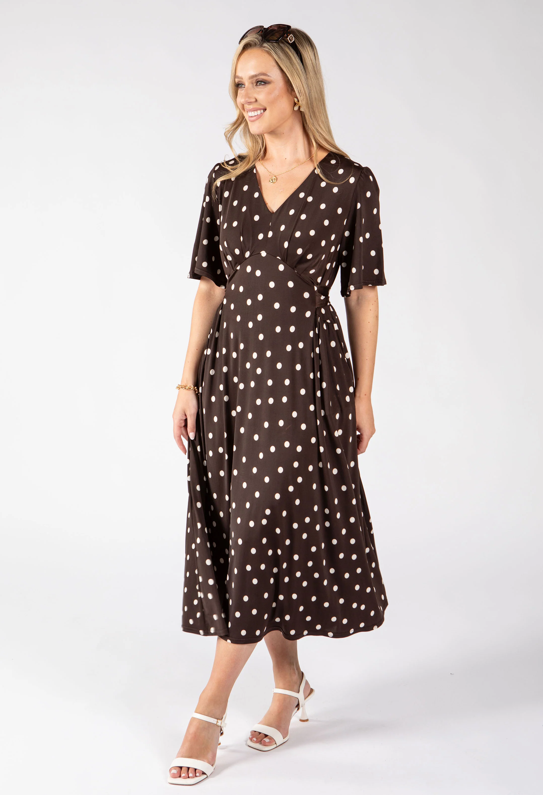 Pretty Polka Dot Midi Dress - Image 5