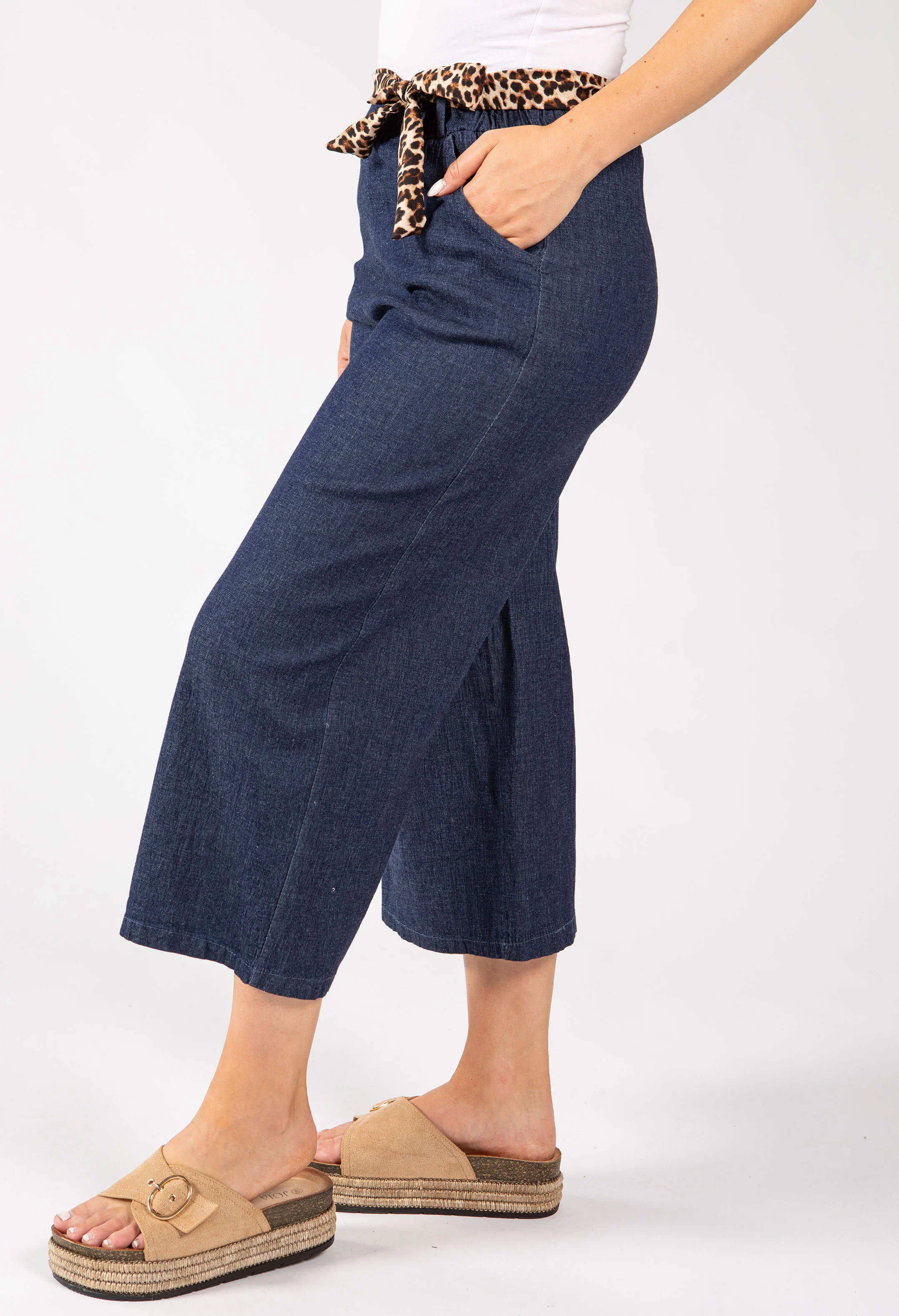 Pull On Denim Culotte - Image 3