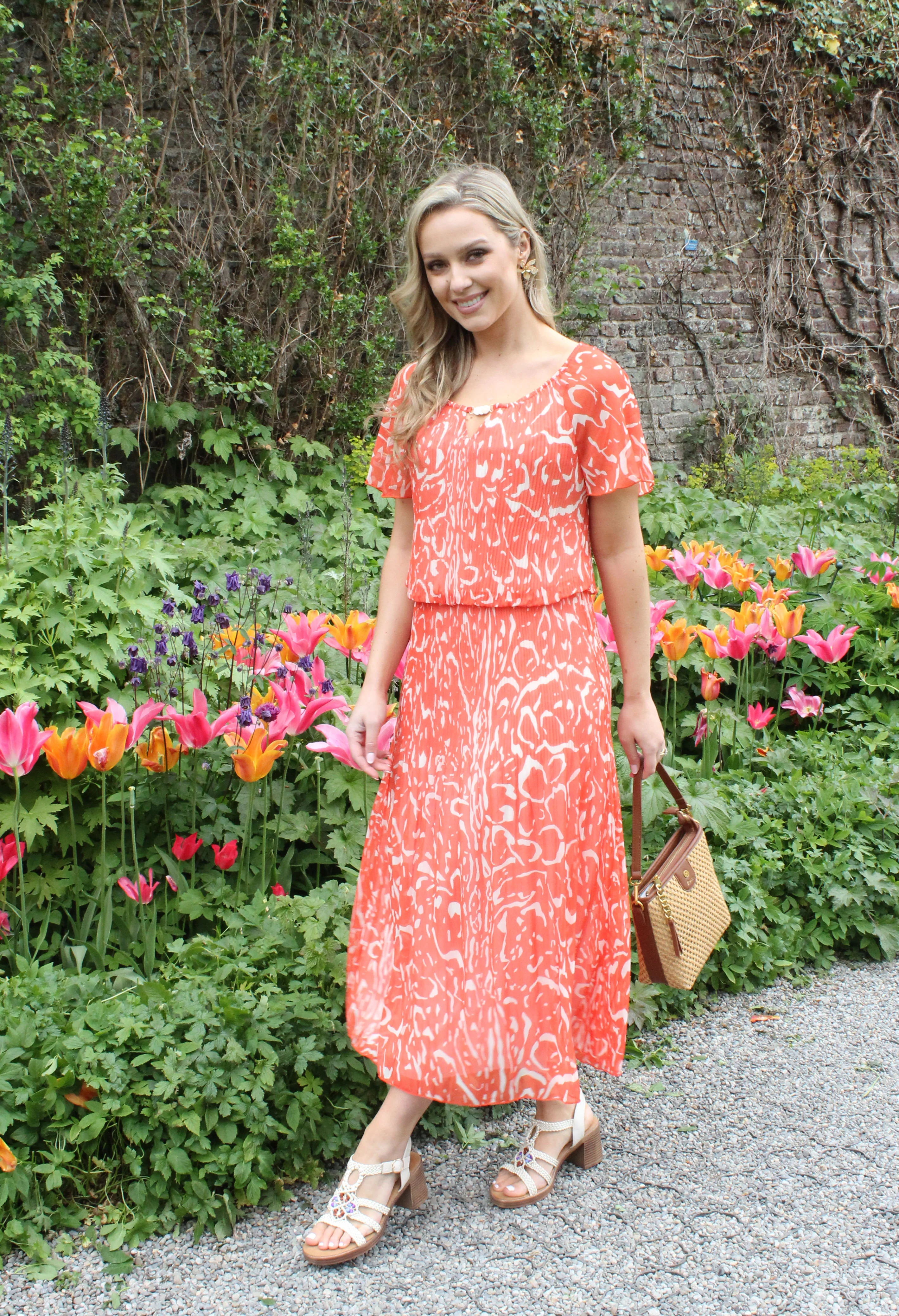 Rofari Plisse Pleated Midi Dress - Image 2
