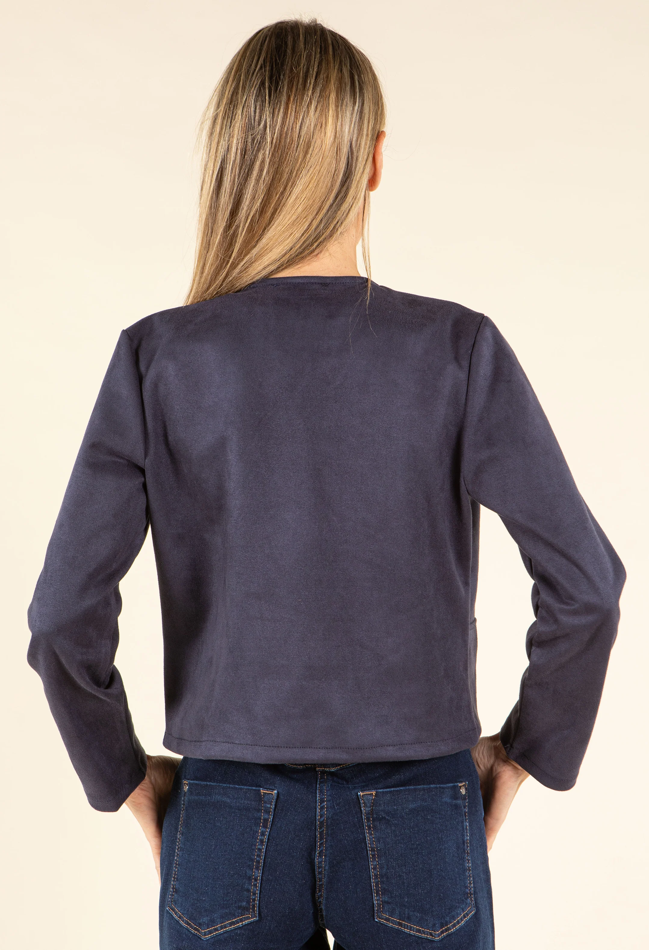 Short Faux Suede Jacket - Image 4
