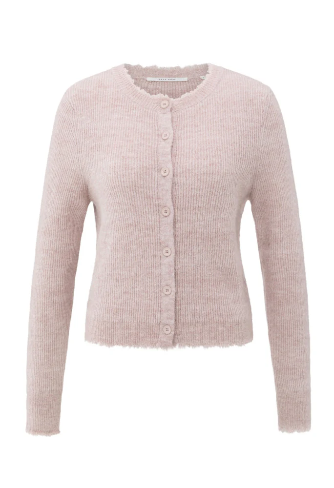 Short melange cardigan