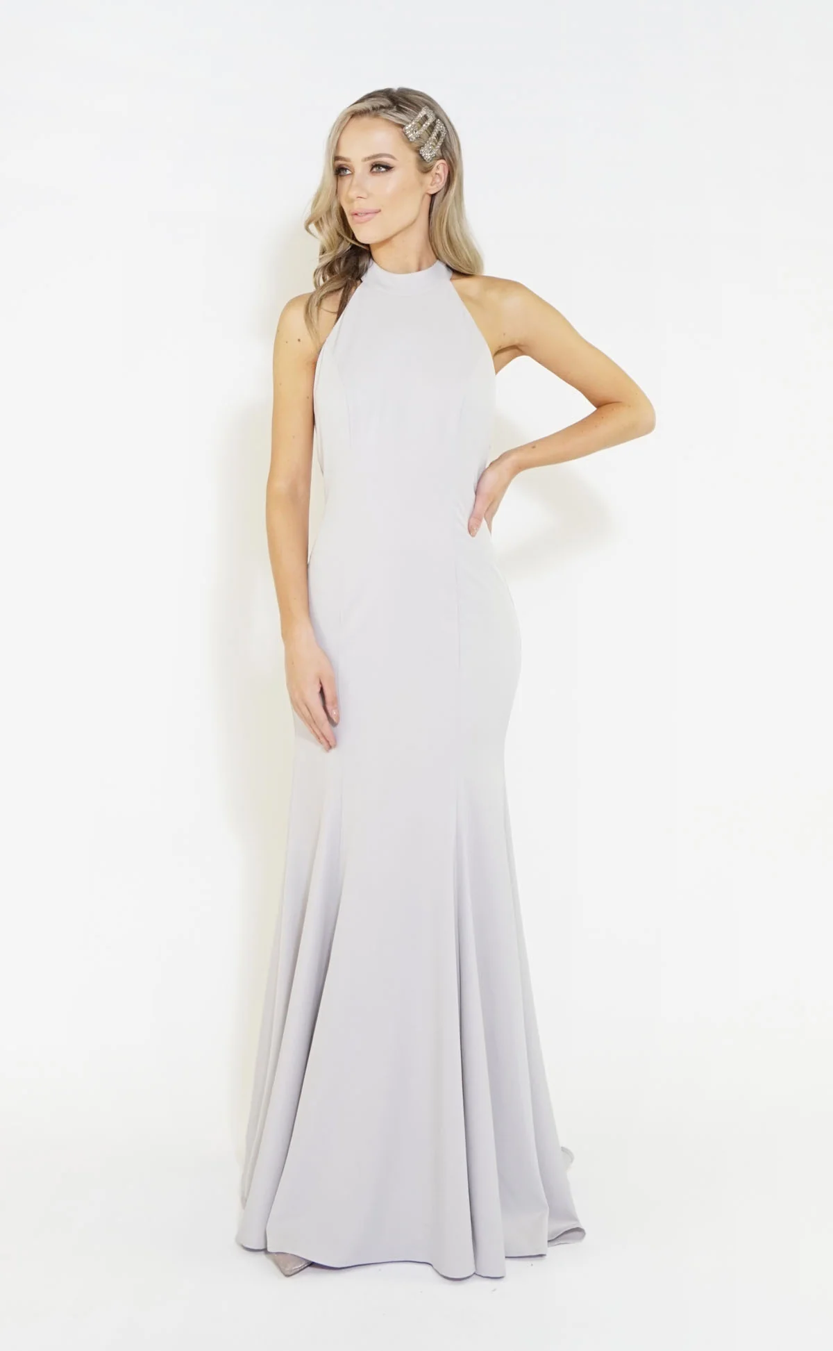 Silver Halter Neck Long Dress - Image 6