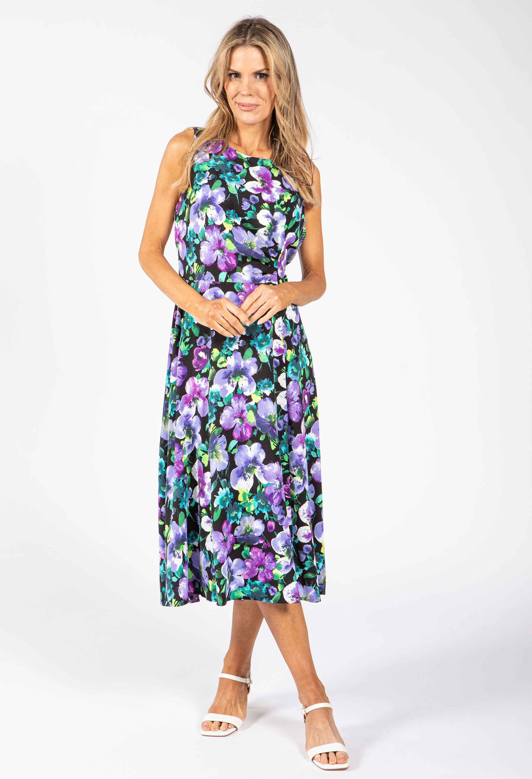 Sleeveless Floral Midi Dress - Image 2