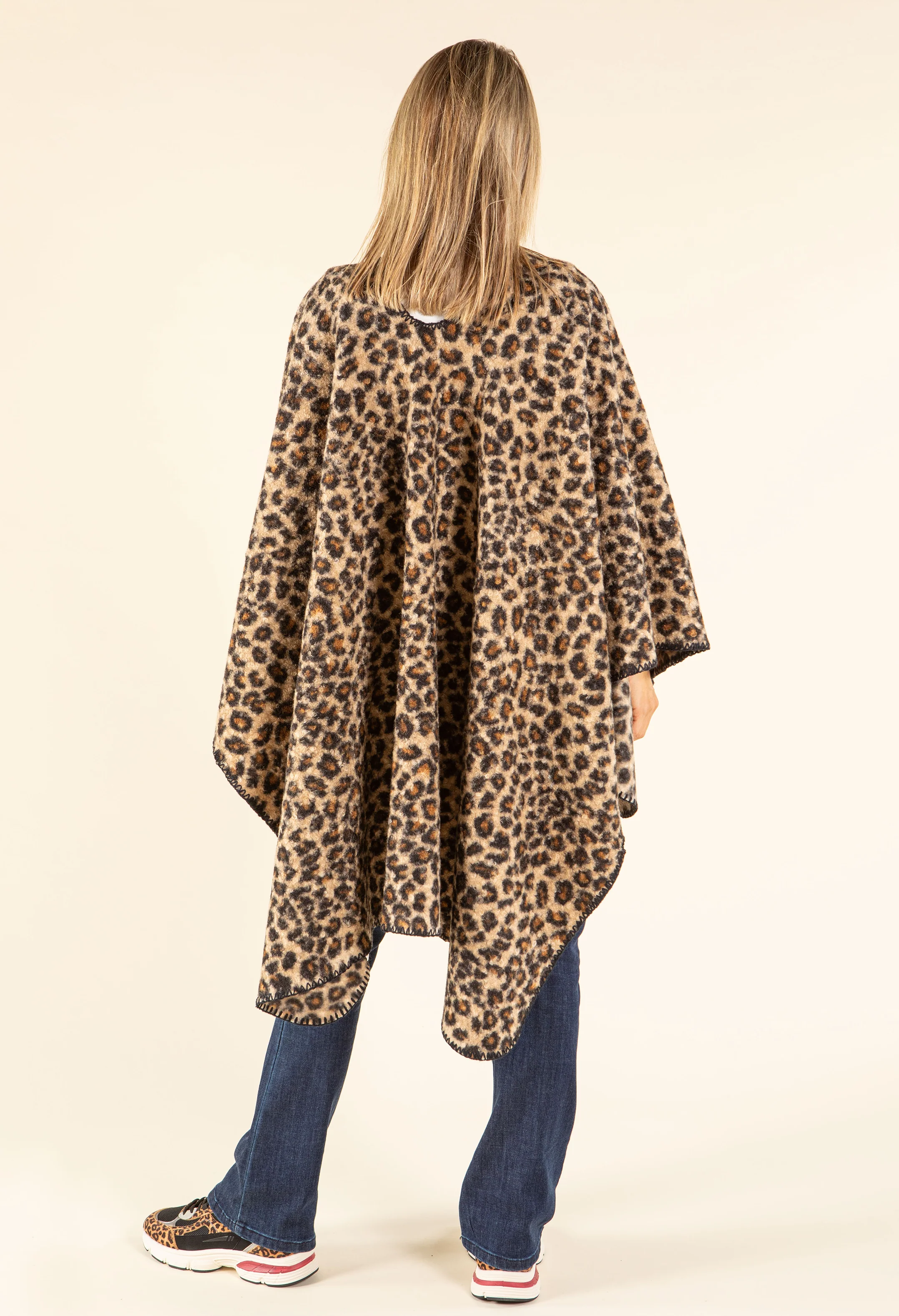 Soft Boucle Leopard Cape - Image 5